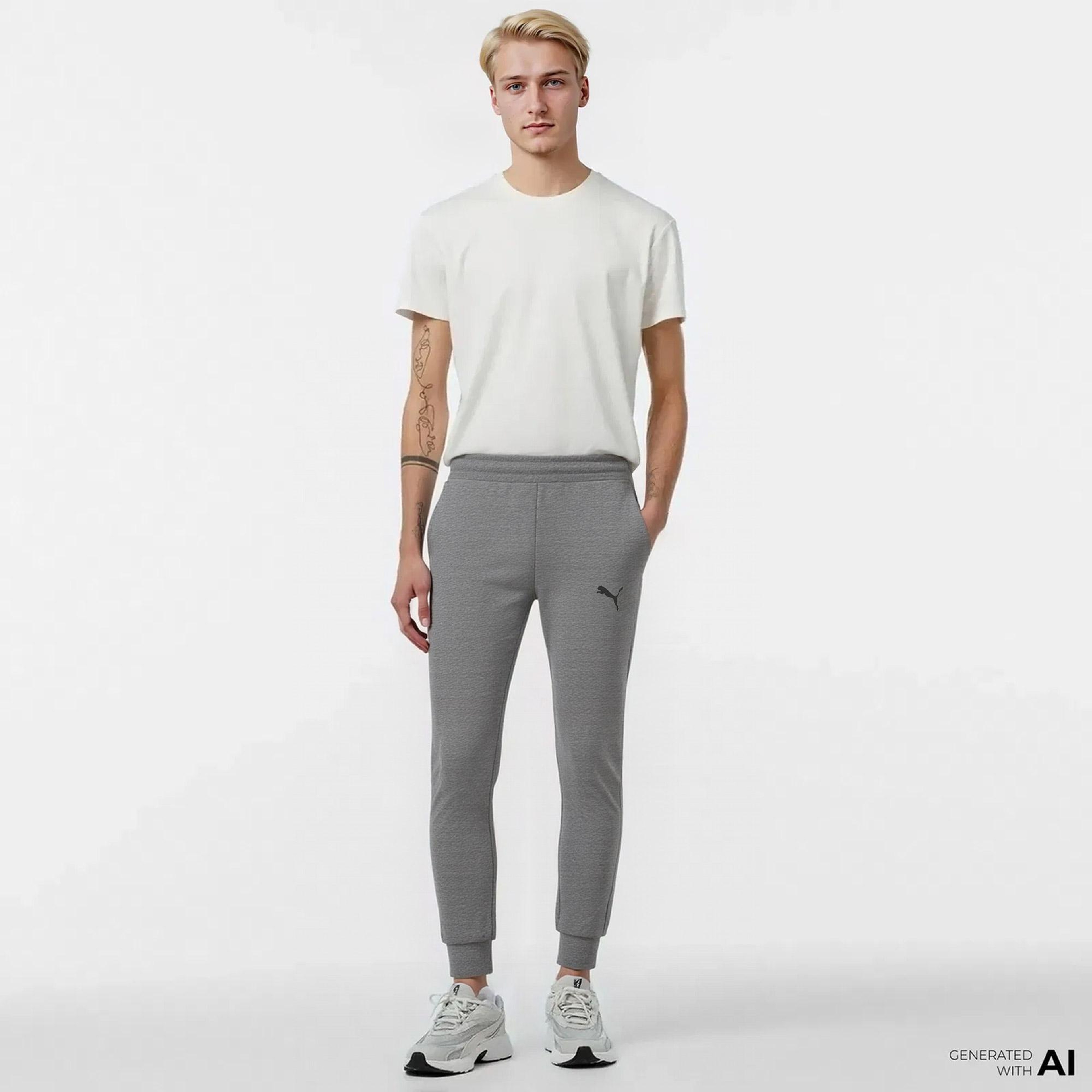 Puma Essential Logo Erkek Gri Günlük Eşofman Altı