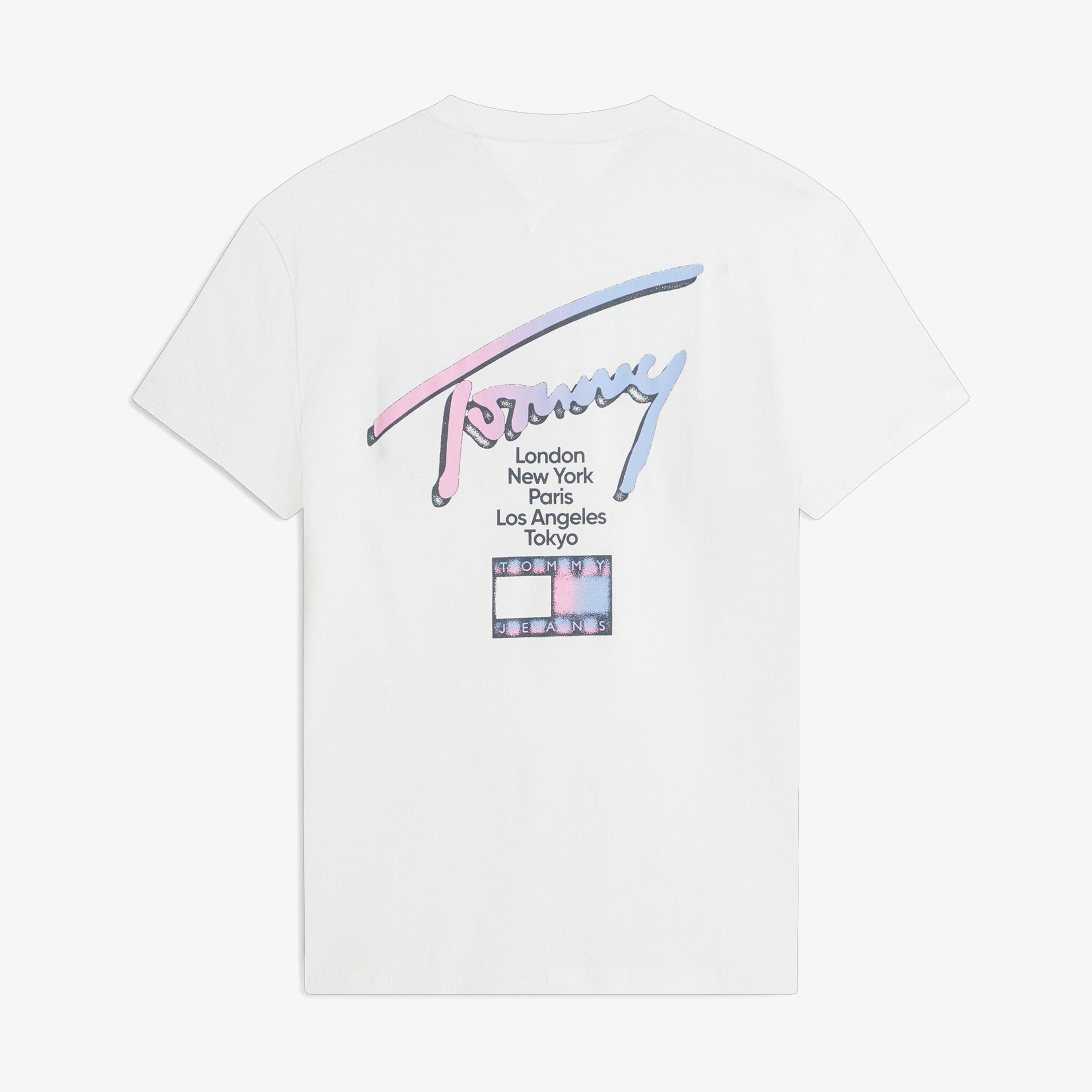 Tommy Hilfiger City Sign Erkek Beyaz T-Shirt