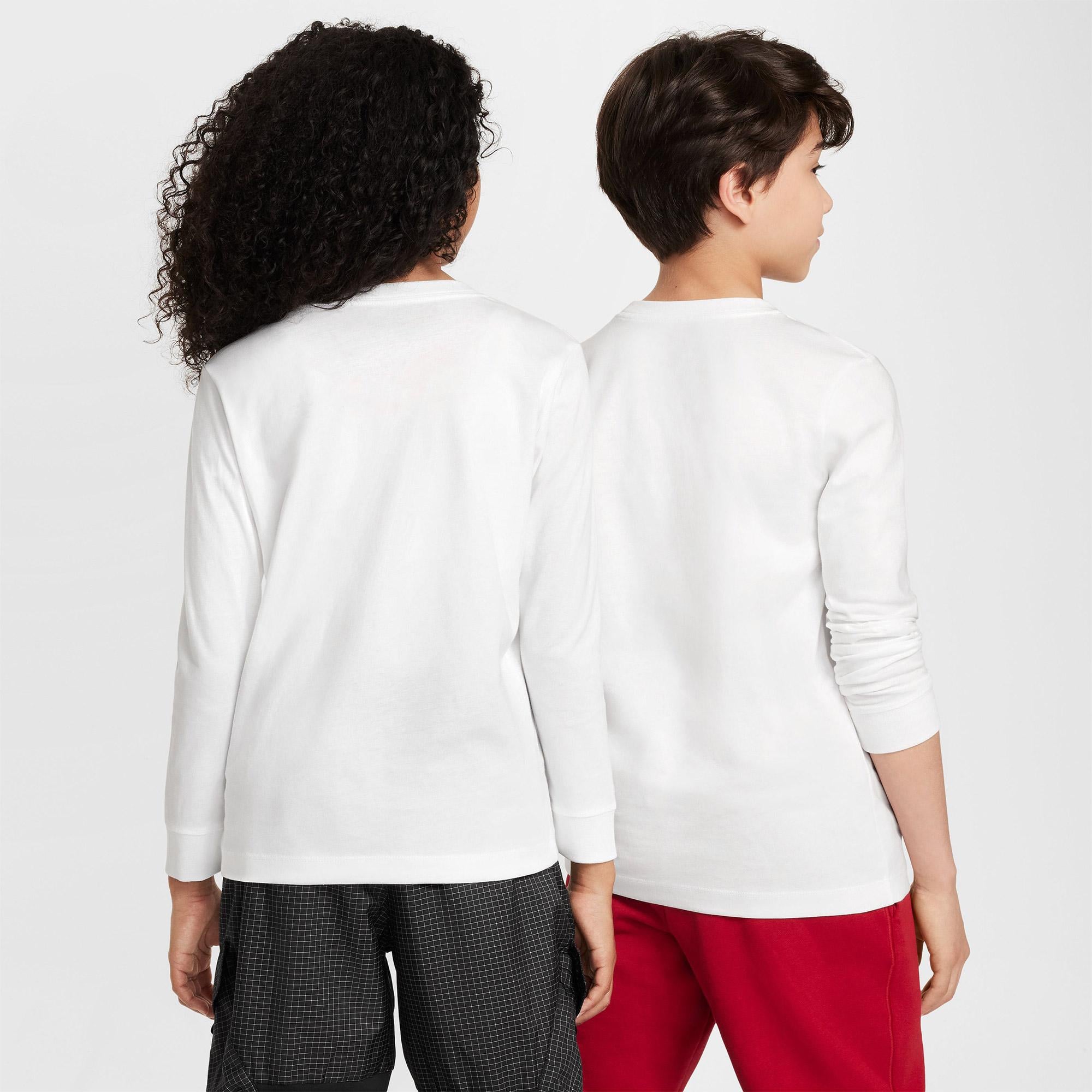 Nike Sportswear Futura Genç Çocuk Beyaz Uzun Kollu T-Shirt