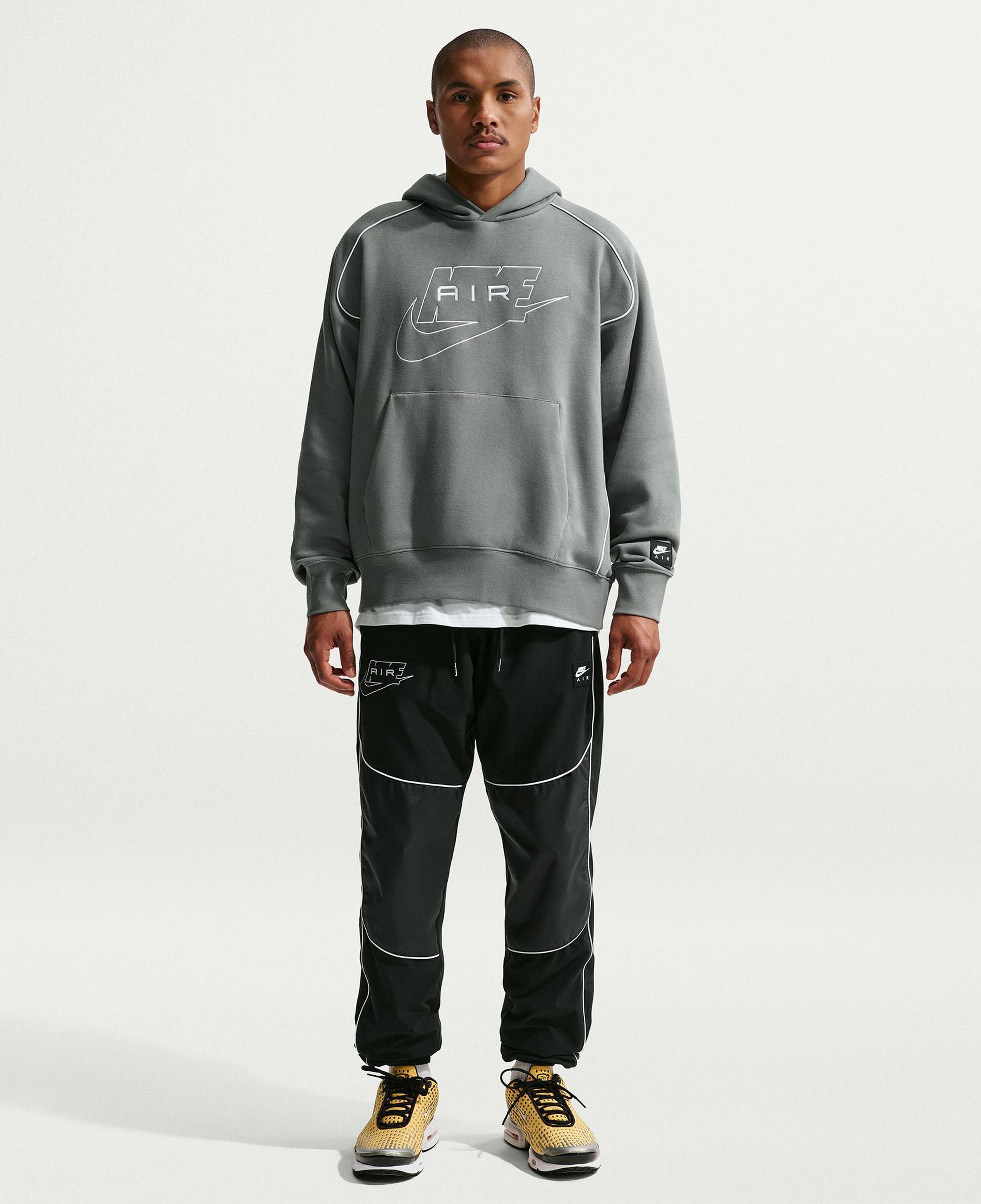 Nike Air Pullover Fleece Erkek Gri Hoodie