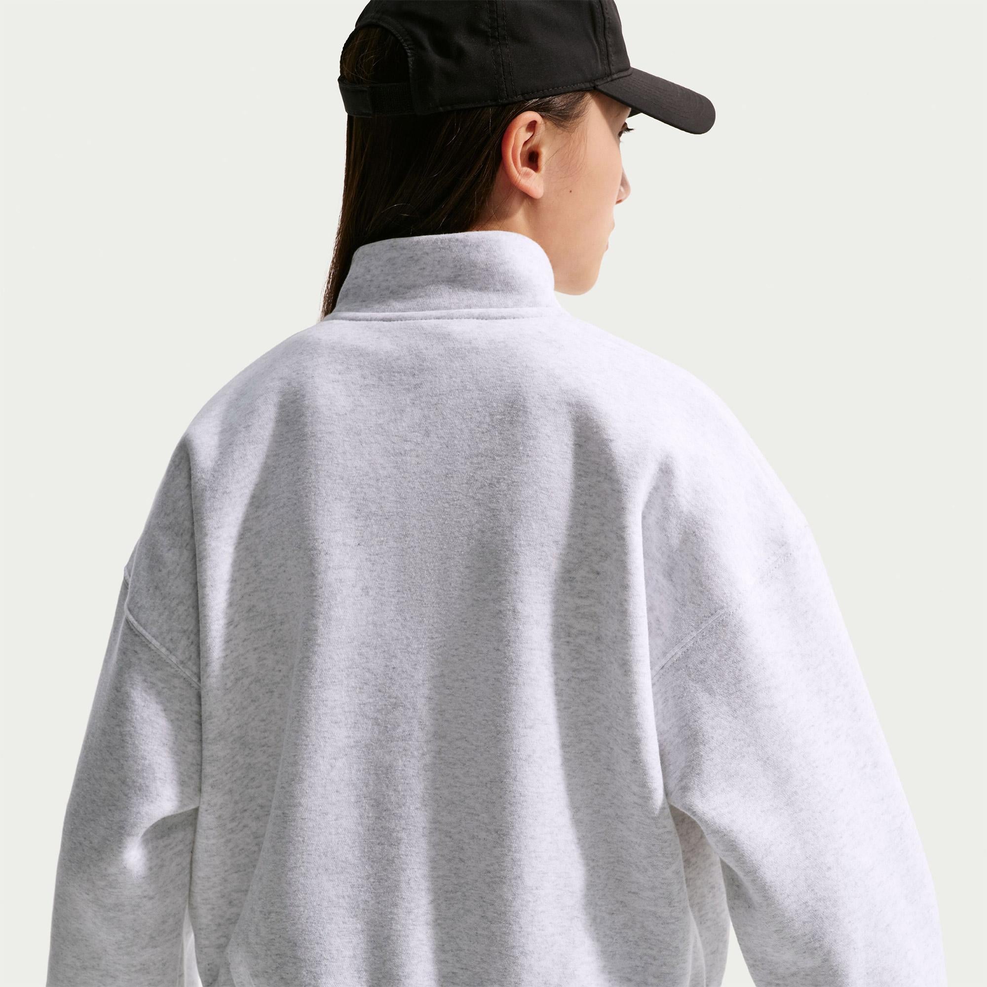 Nike Sportswear Studio Fleece Genç Çocuk Gri Sweatshirt