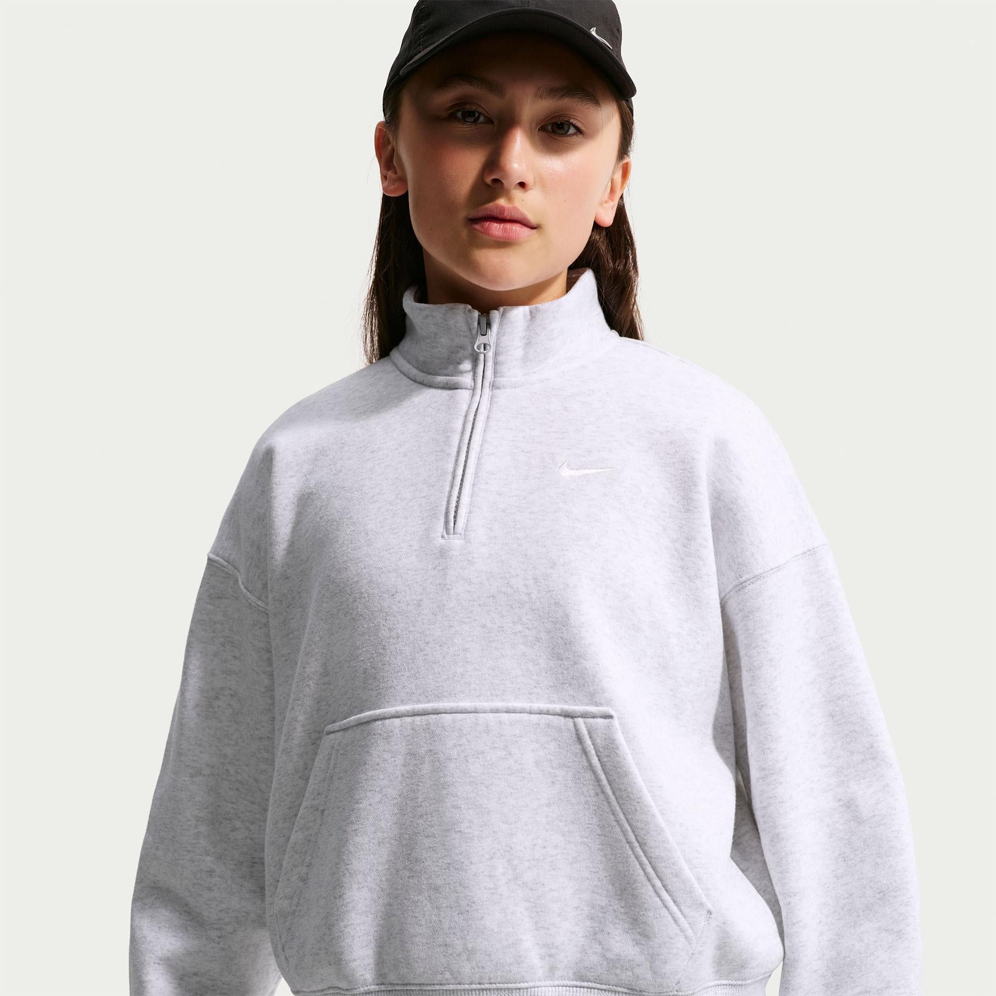 Nike Sportswear Studio Fleece Genç Çocuk Gri Sweatshirt