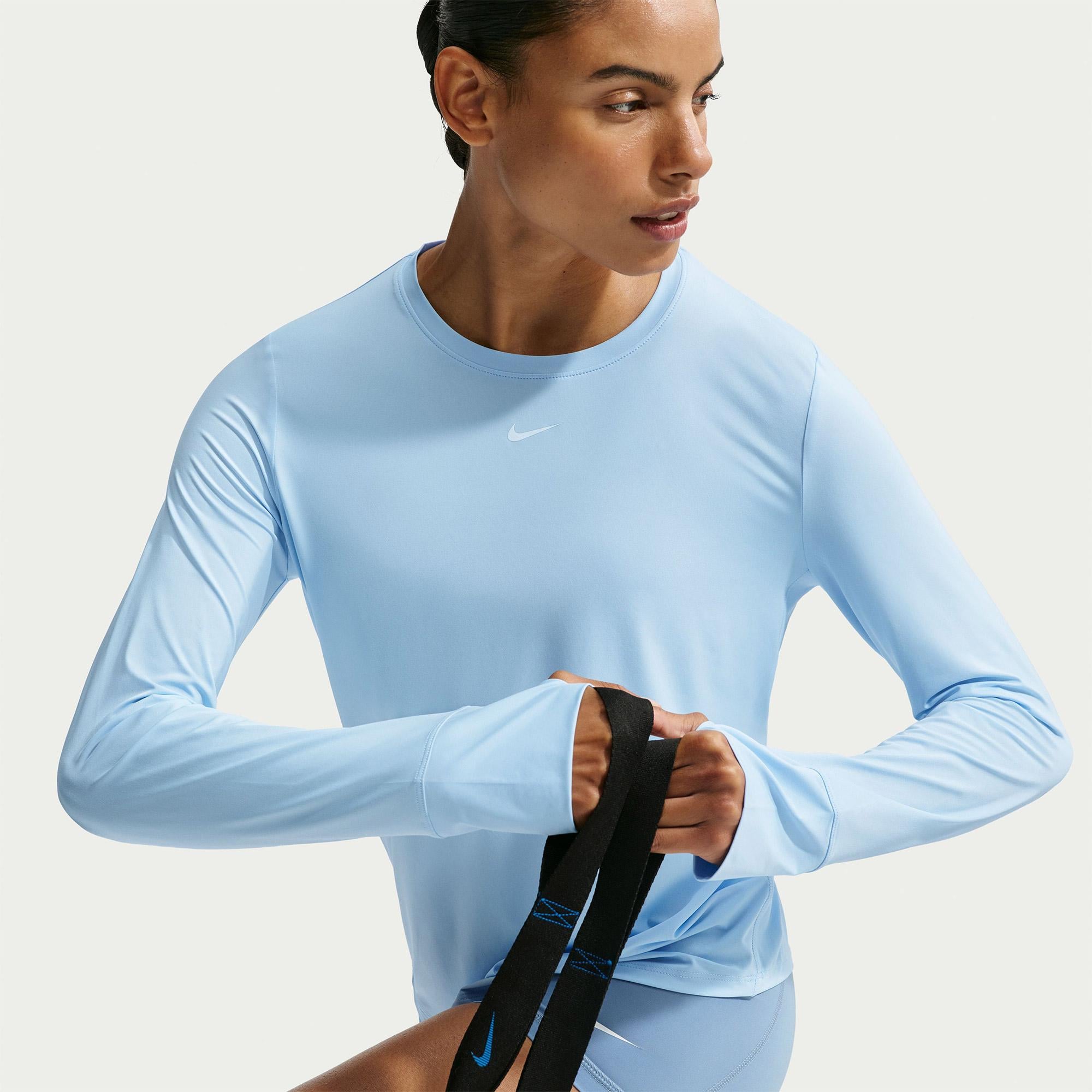 Nike One Classic Dri-Fit Kadın Mavi Sweatshirt