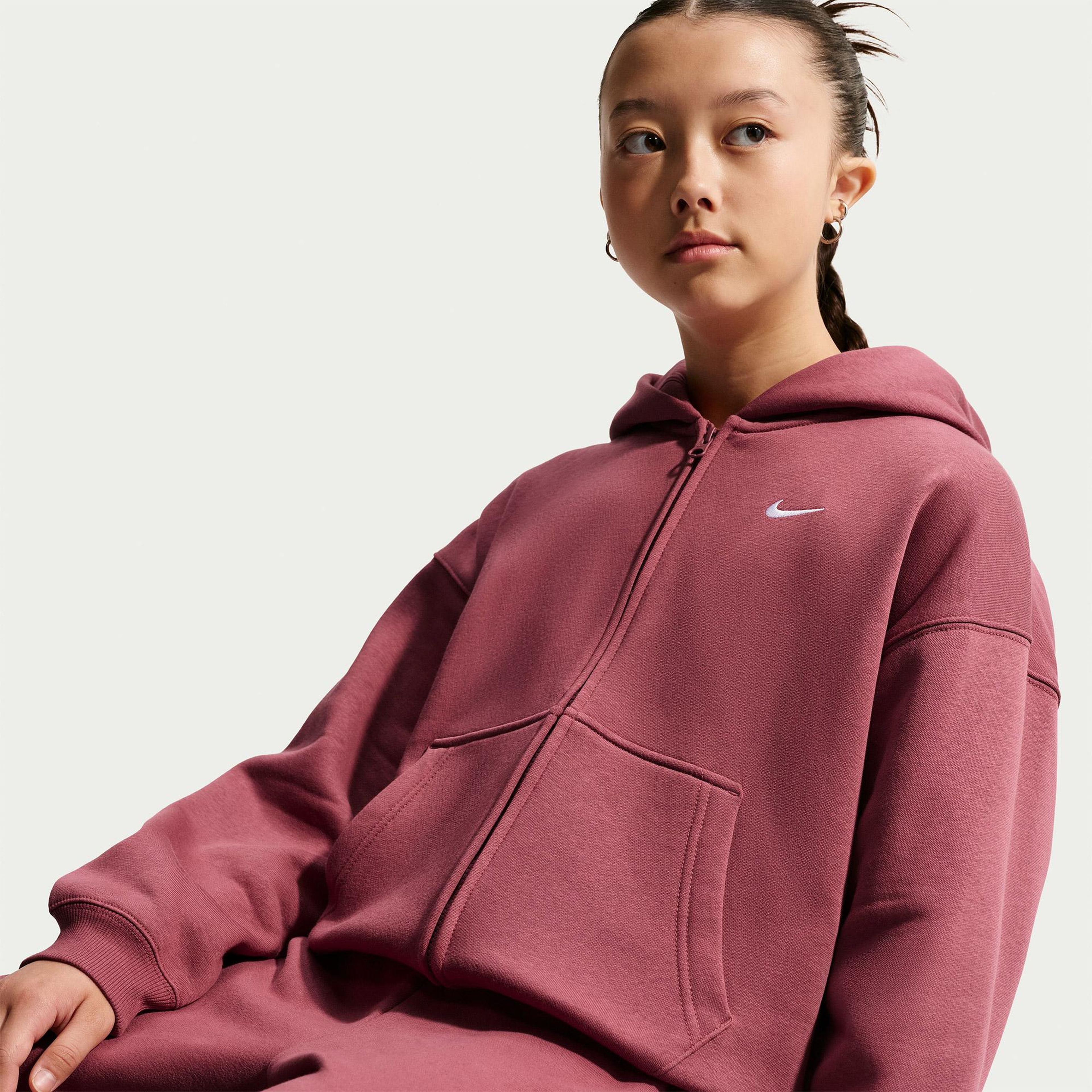 Nike Sportswear Studio Fleece Genç Çocuk Pembe Eşofman Üstü