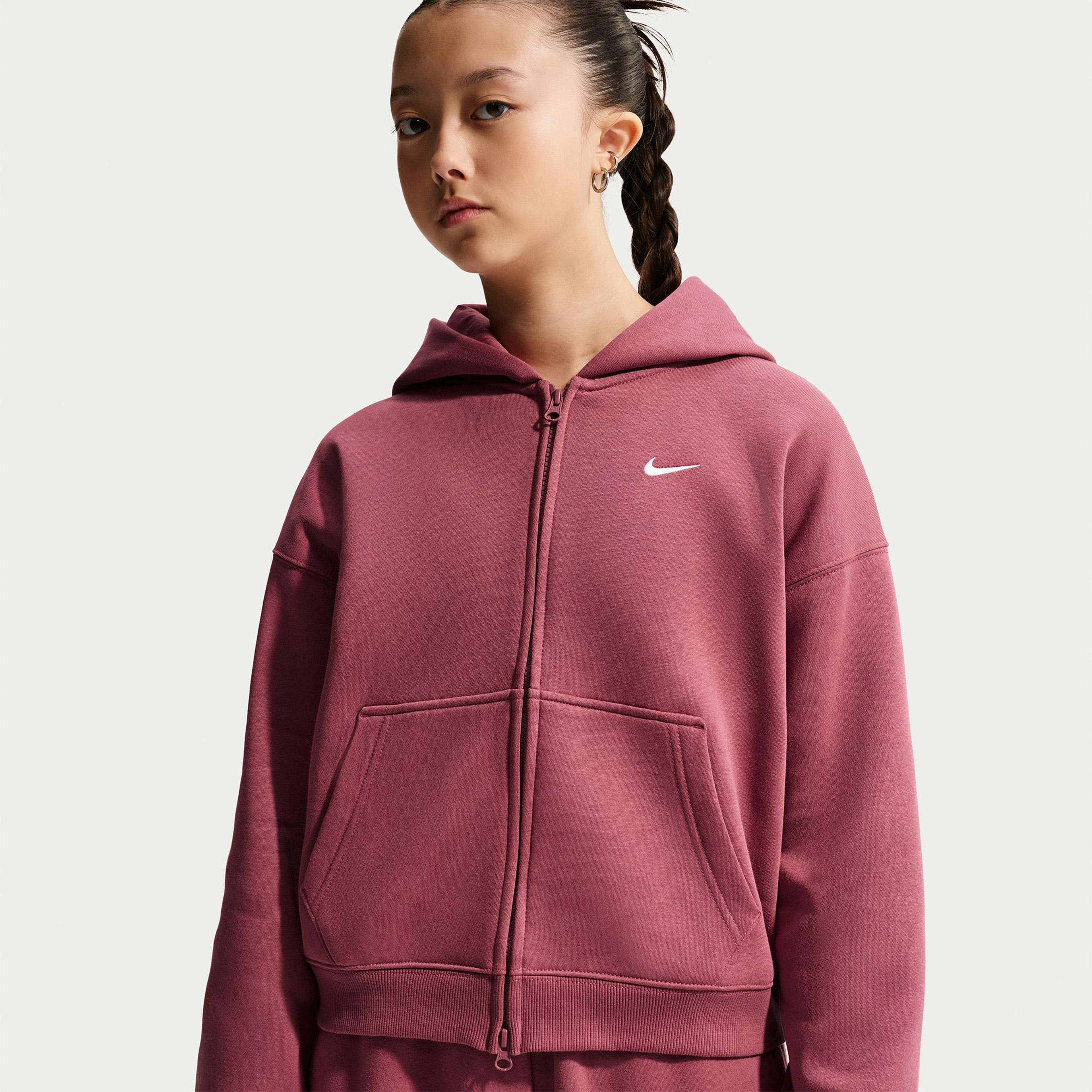 Nike Sportswear Studio Fleece Genç Çocuk Pembe Eşofman Üstü