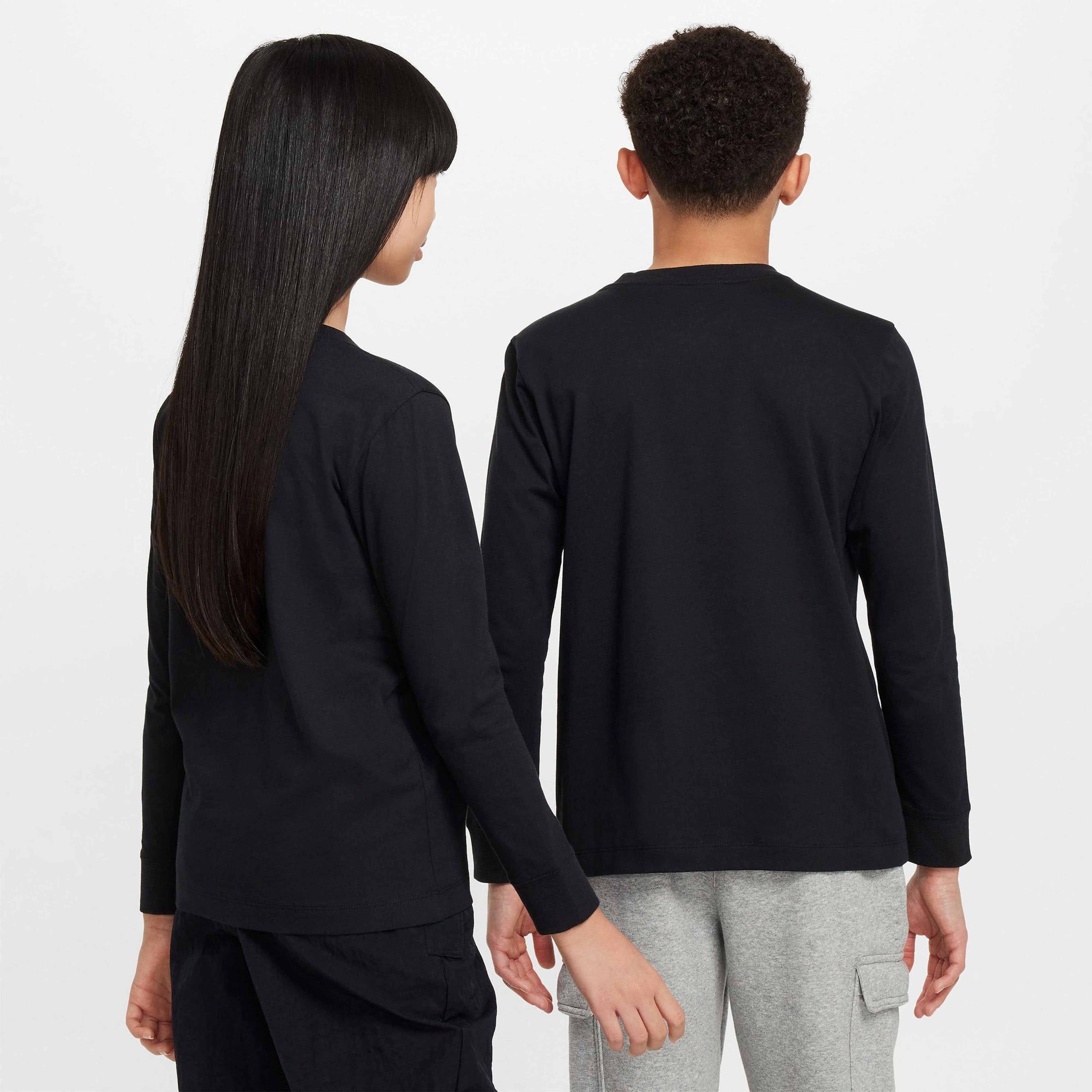Nike Sportswear Futura Genç Çocuk Siyah Uzun Kollu T-Shirt