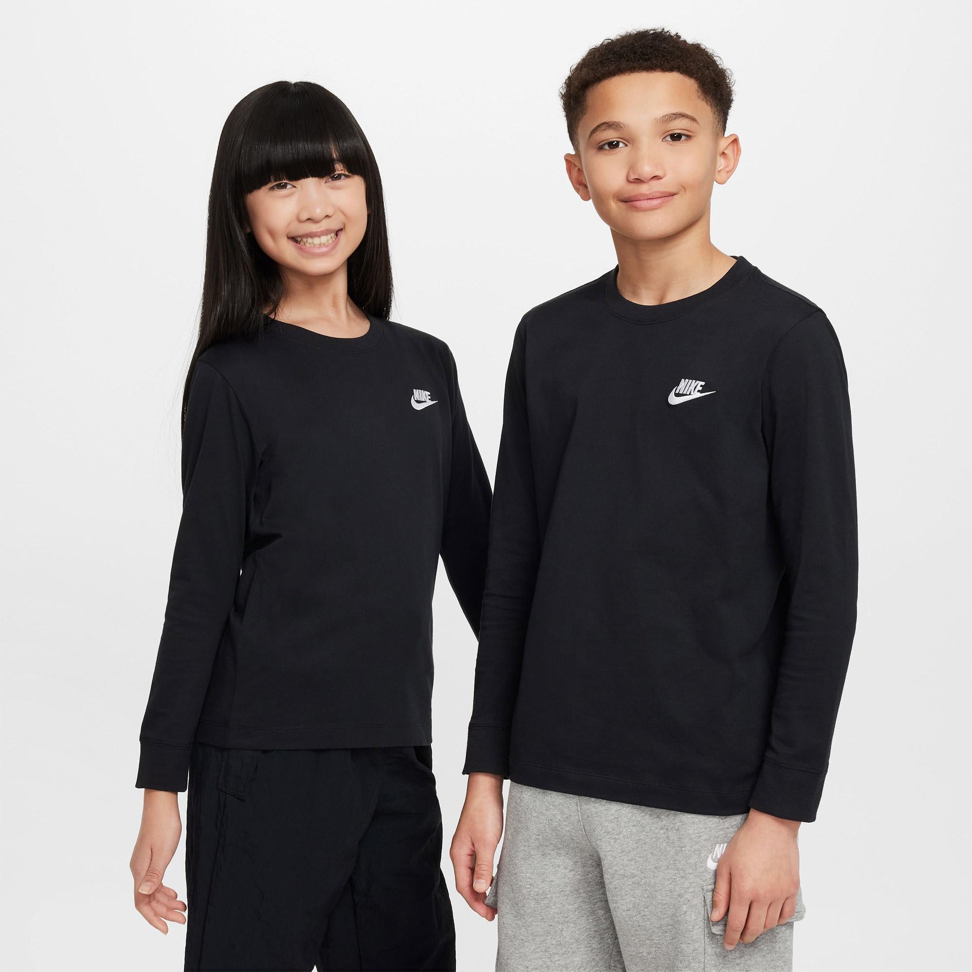 Nike Sportswear Futura Genç Çocuk Siyah Uzun Kollu T-Shirt