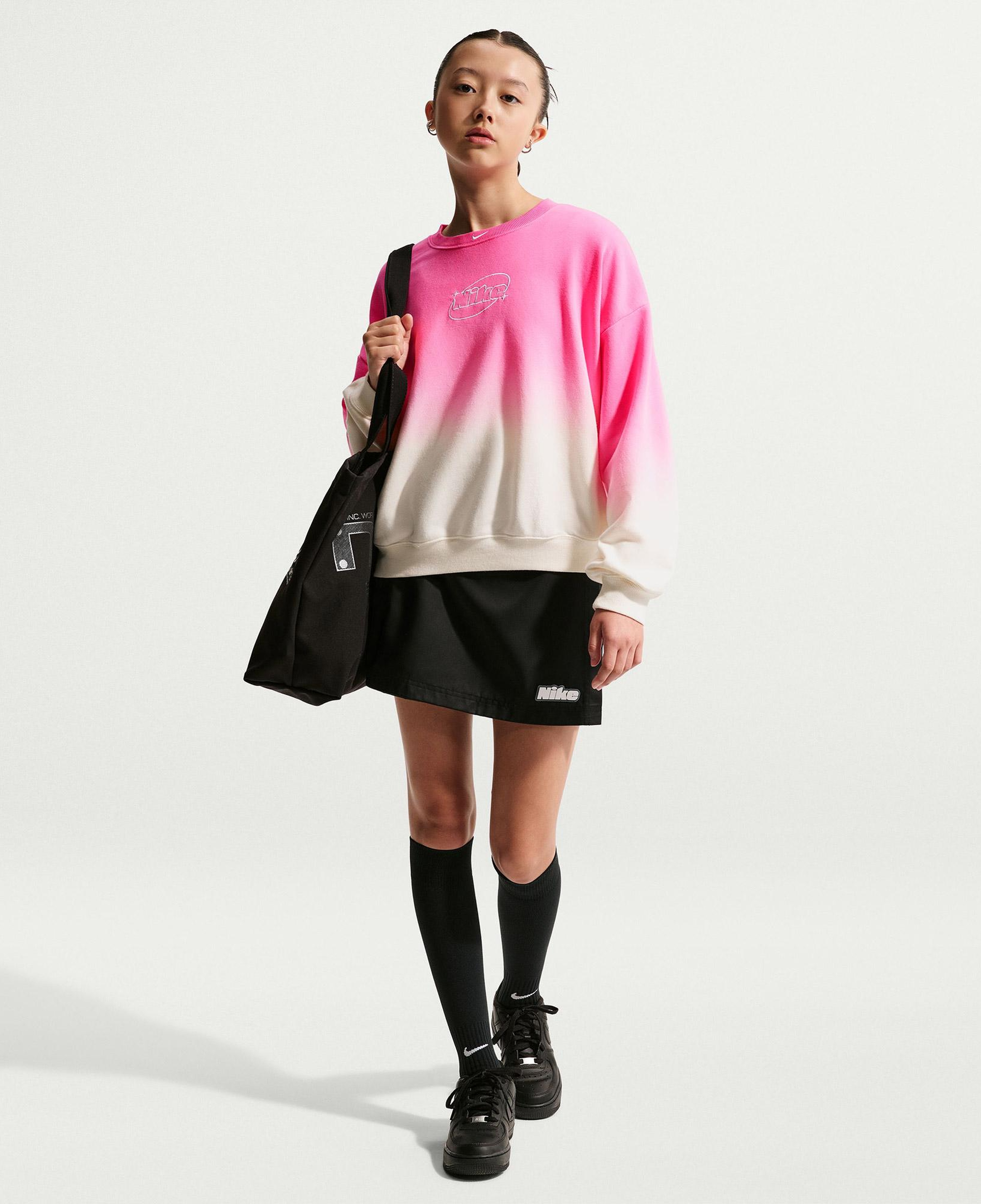 Nike Sportswear Studio Fleece Lightweight Genç Çocuk Pembe Sweatshirt