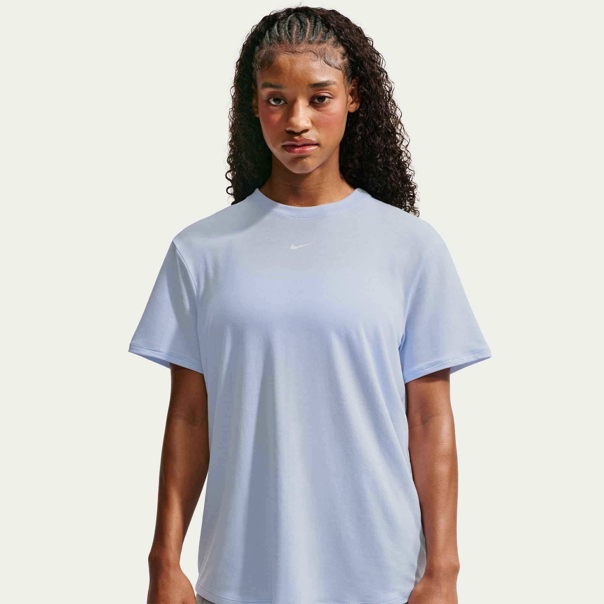 Nike One Relaxed Dri-Fit Kadın Mavi T-Shirt