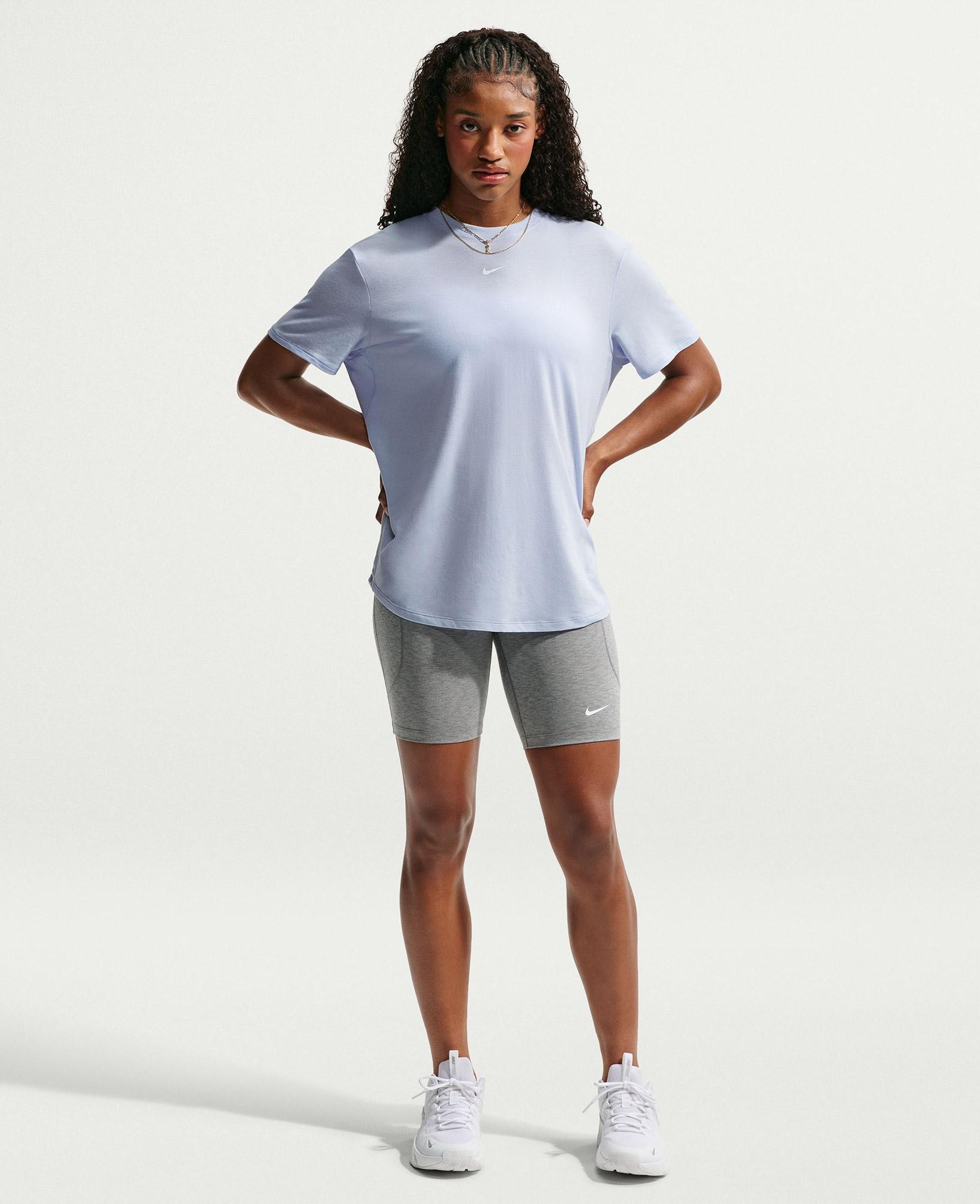 Nike One Relaxed Dri-Fit Kadın Mavi T-Shirt