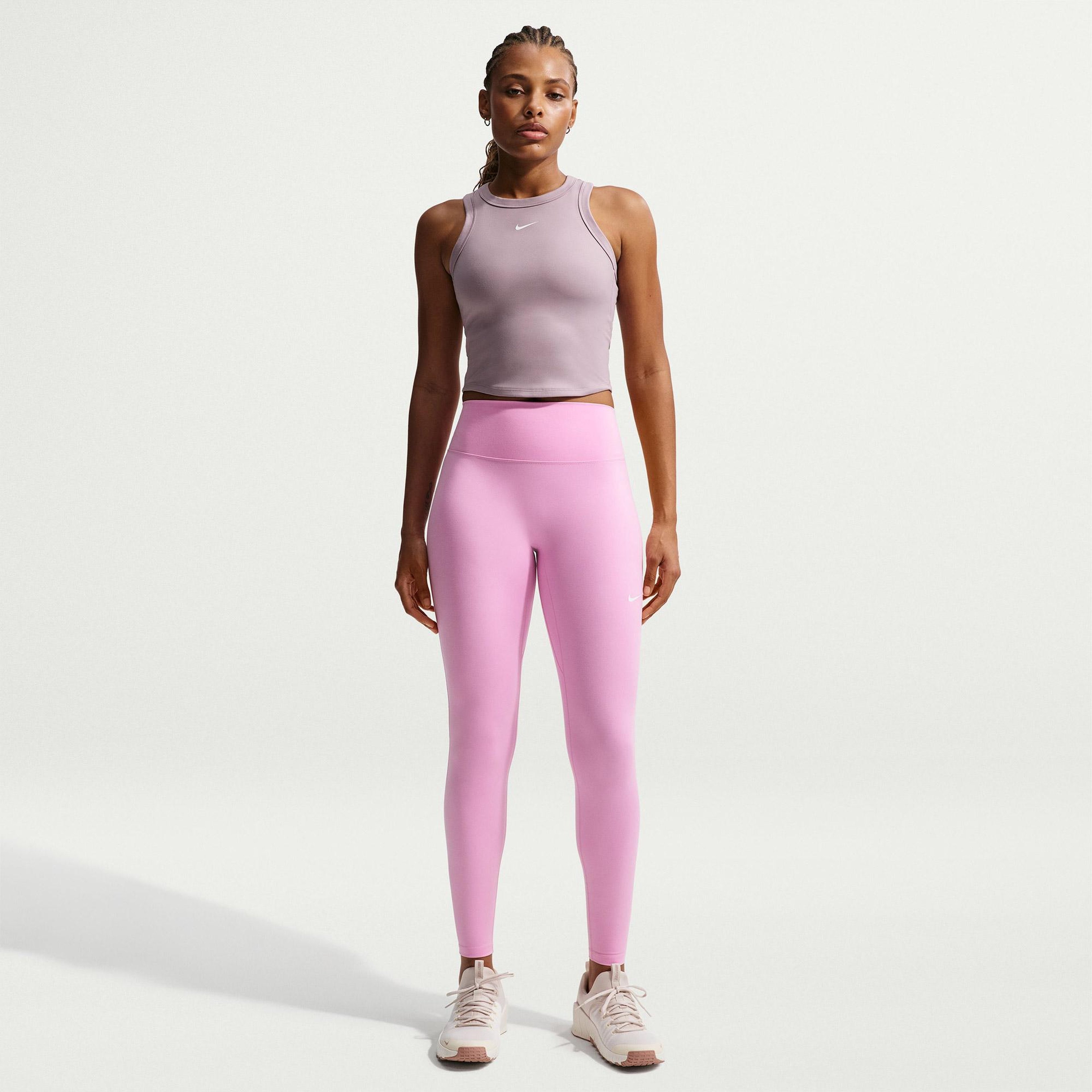 Nike Dri-Fit One Seamless Front Kadın Pembe Tayt