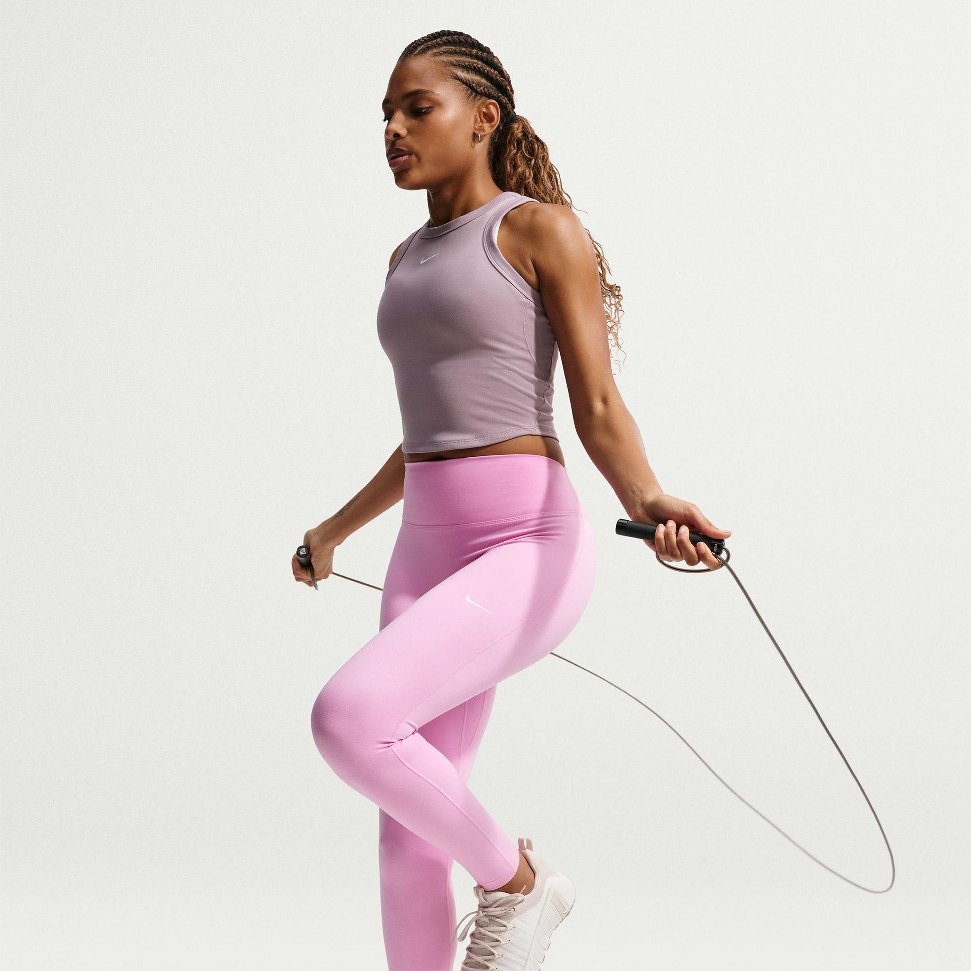 Nike Dri-Fit One Seamless Front Kadın Pembe Tayt