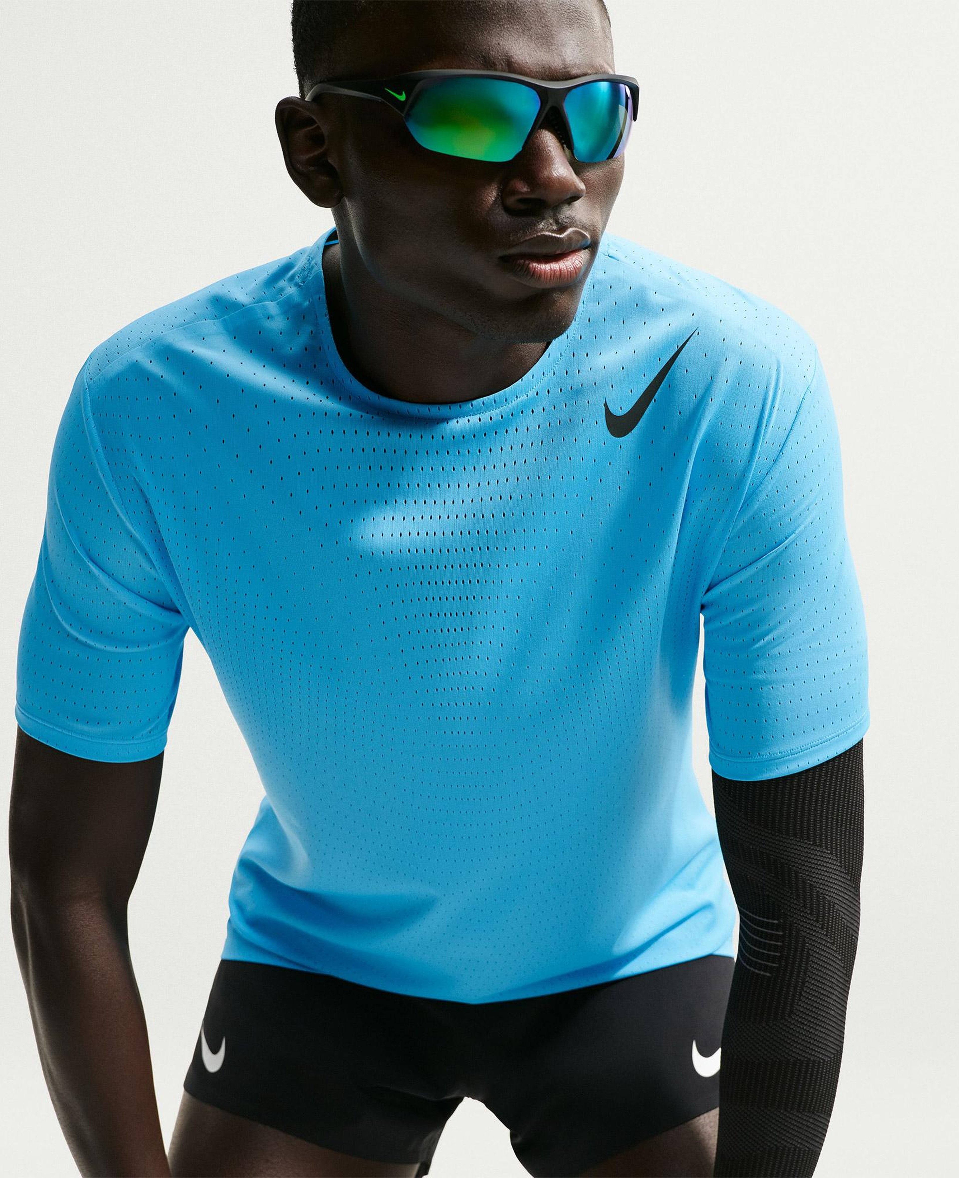 Nike Dri-Fit ADV AeroSwift Erkek Mavi T-Shirt
