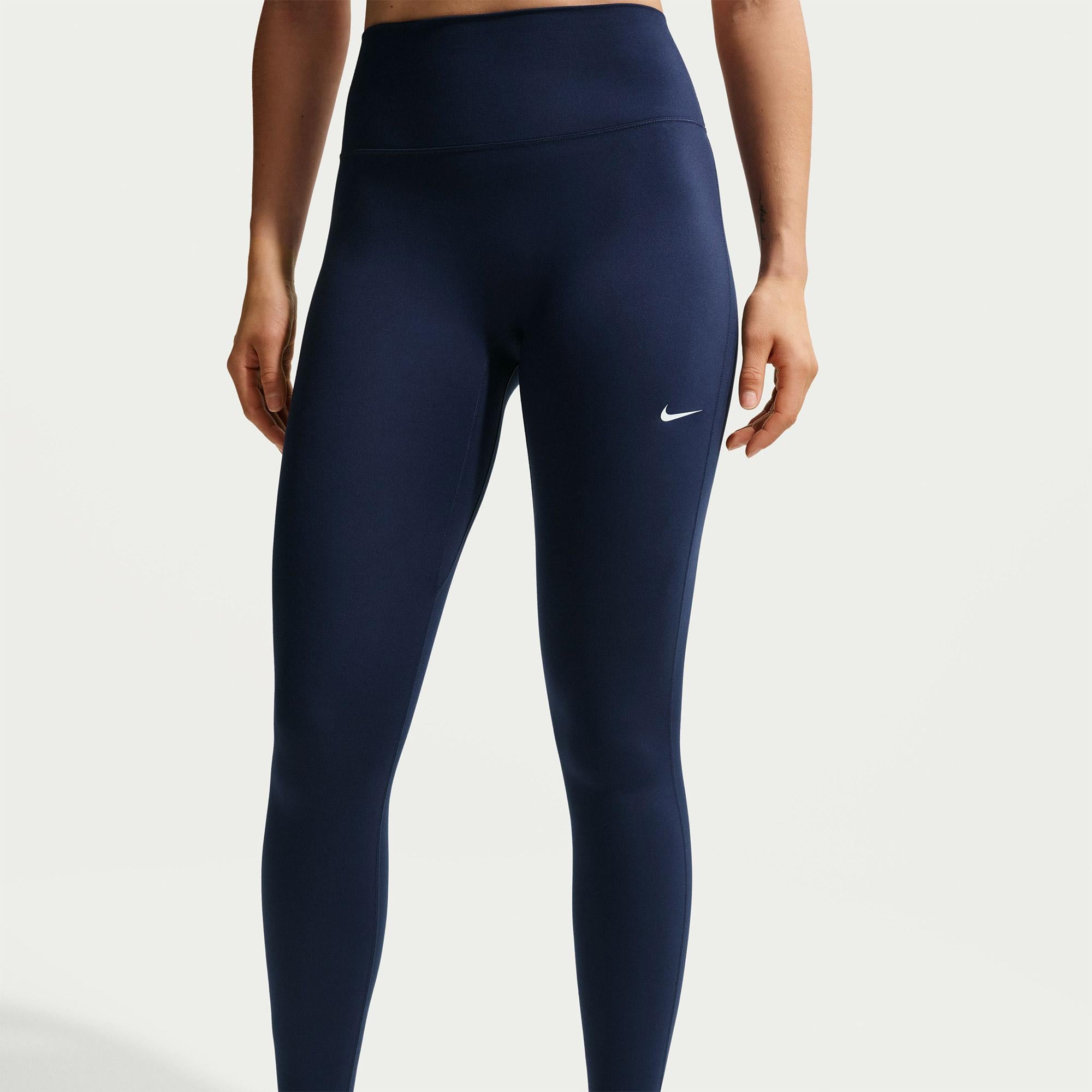 Nike Dri-Fit One Seamless Front Kadın Lacivert Tayt