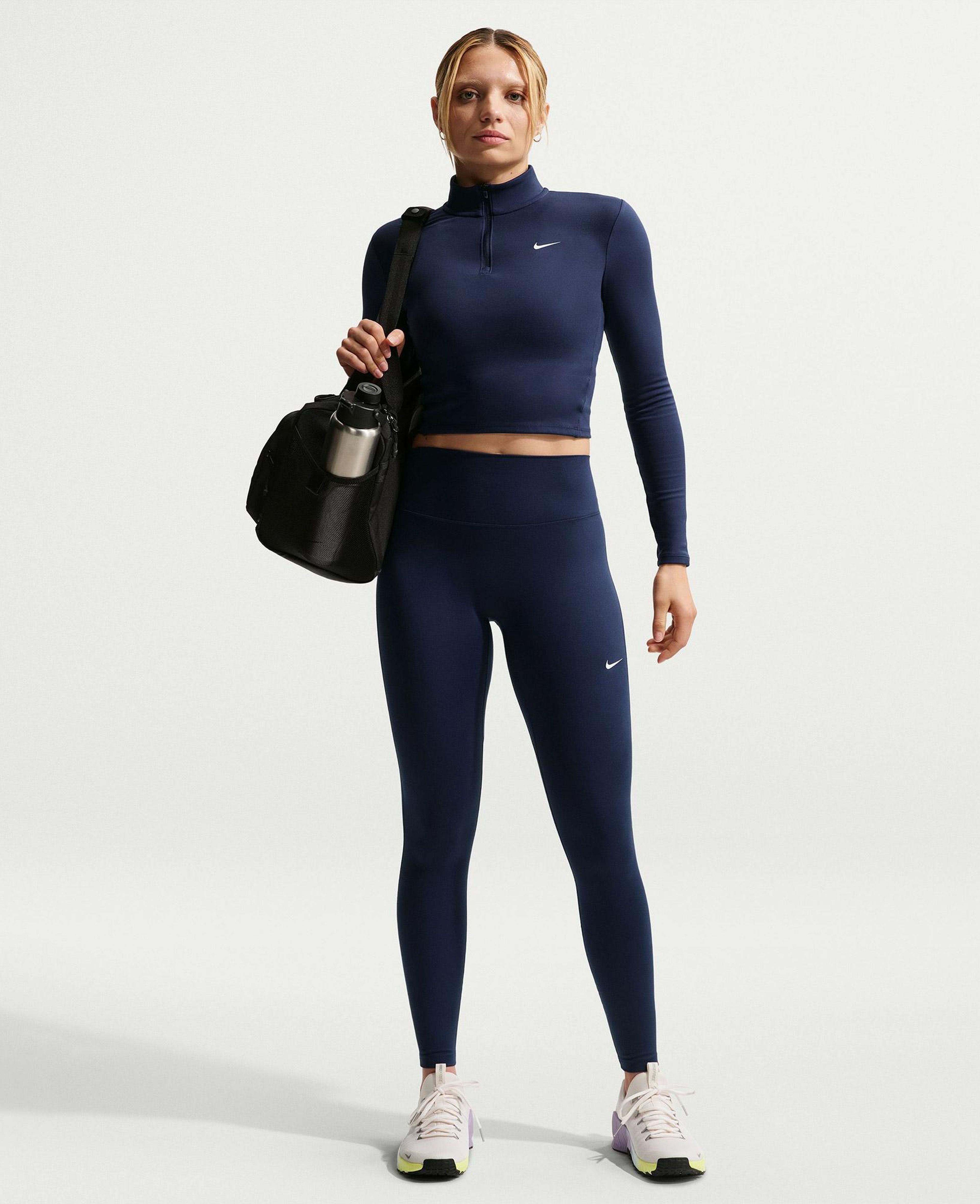Nike Dri-Fit One Seamless Front Kadın Lacivert Tayt