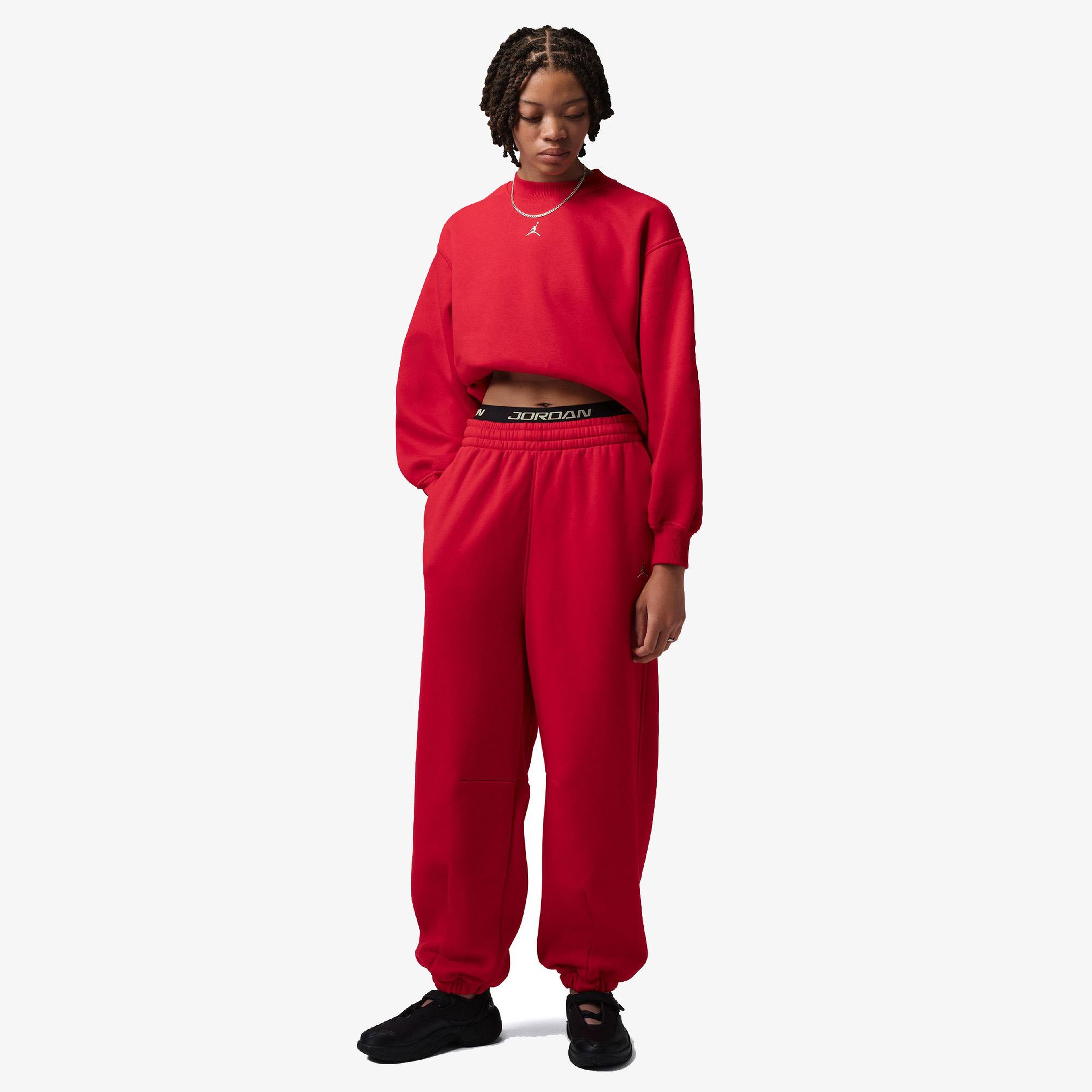 Jordan Brooklyn Fleece Crew Kadın Kırmızı Sweatshirt