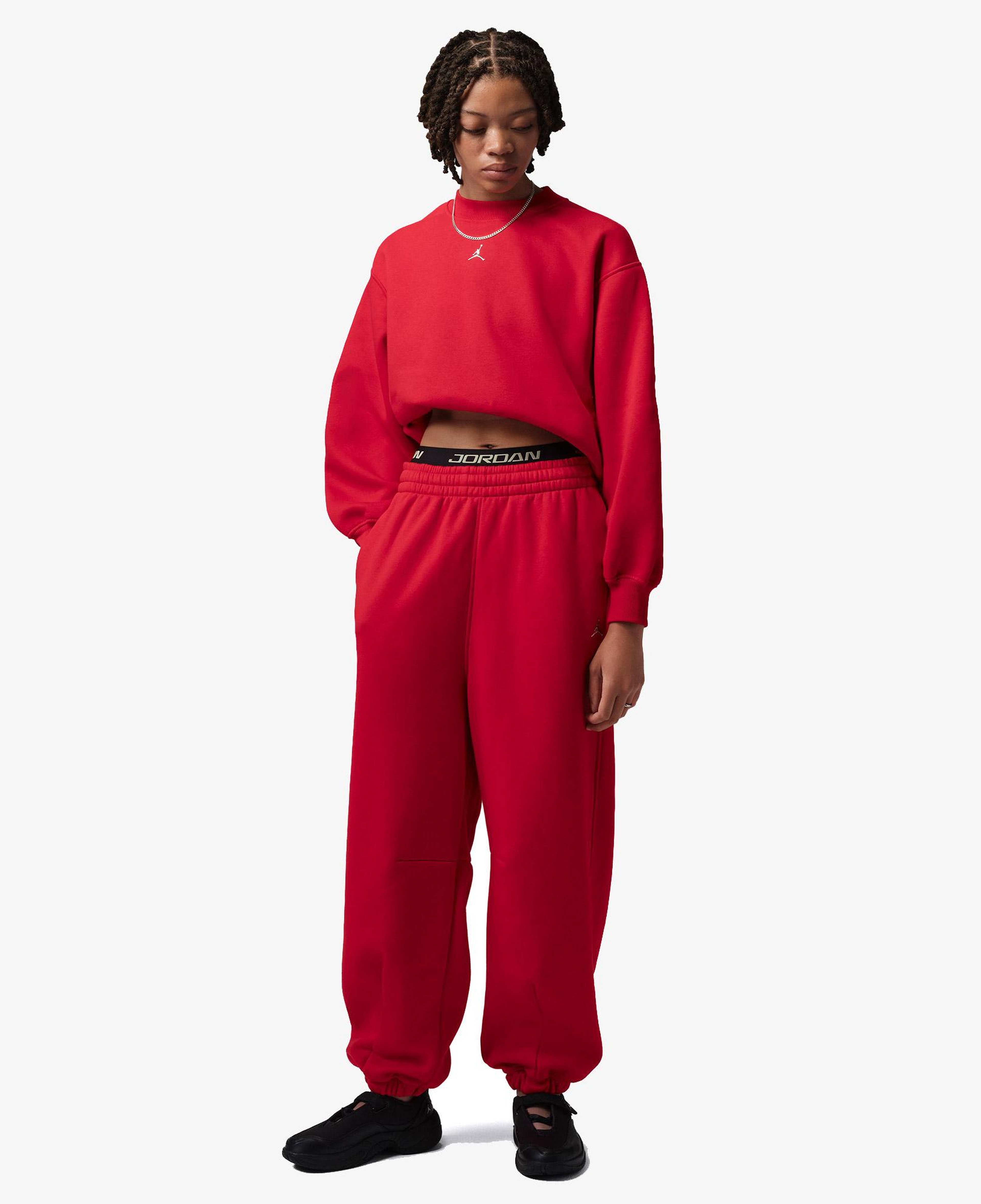 Jordan Brooklyn Fleece Crew Kadın Kırmızı Sweatshirt