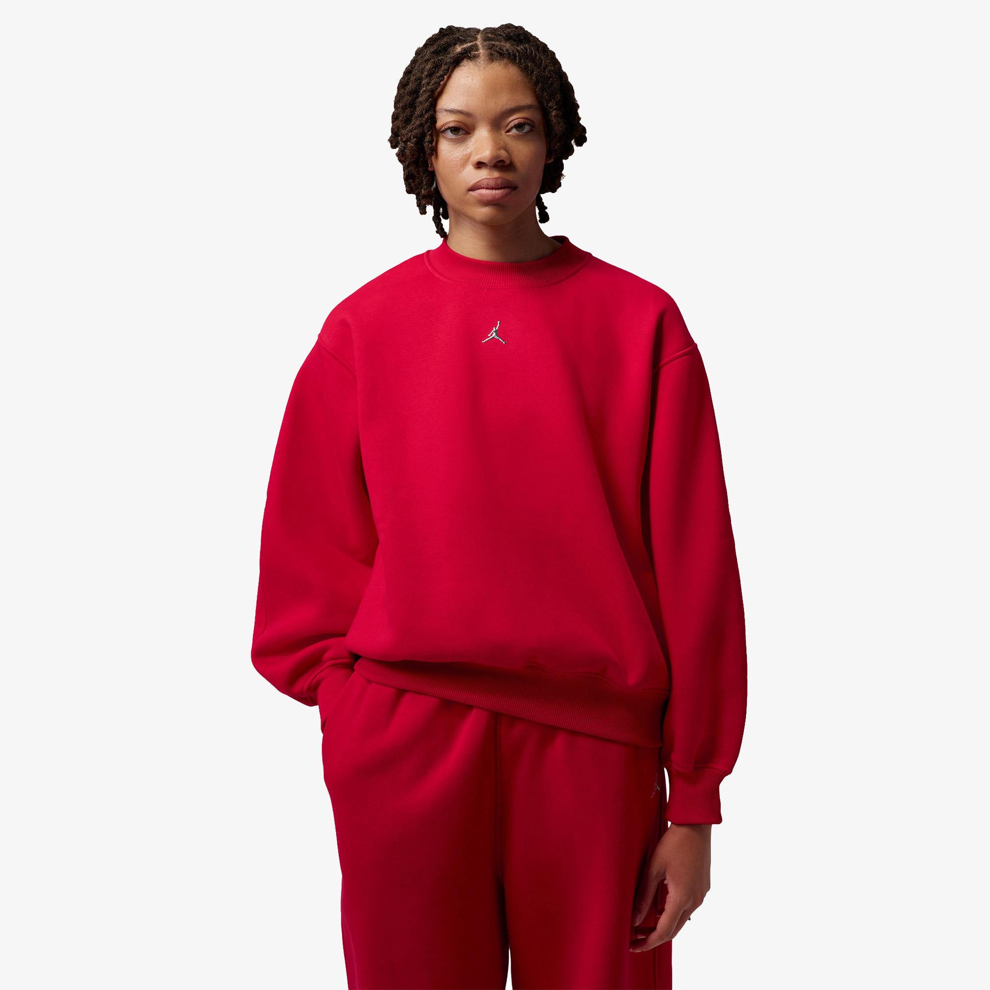 Jordan Brooklyn Fleece Crew Kadın Kırmızı Sweatshirt