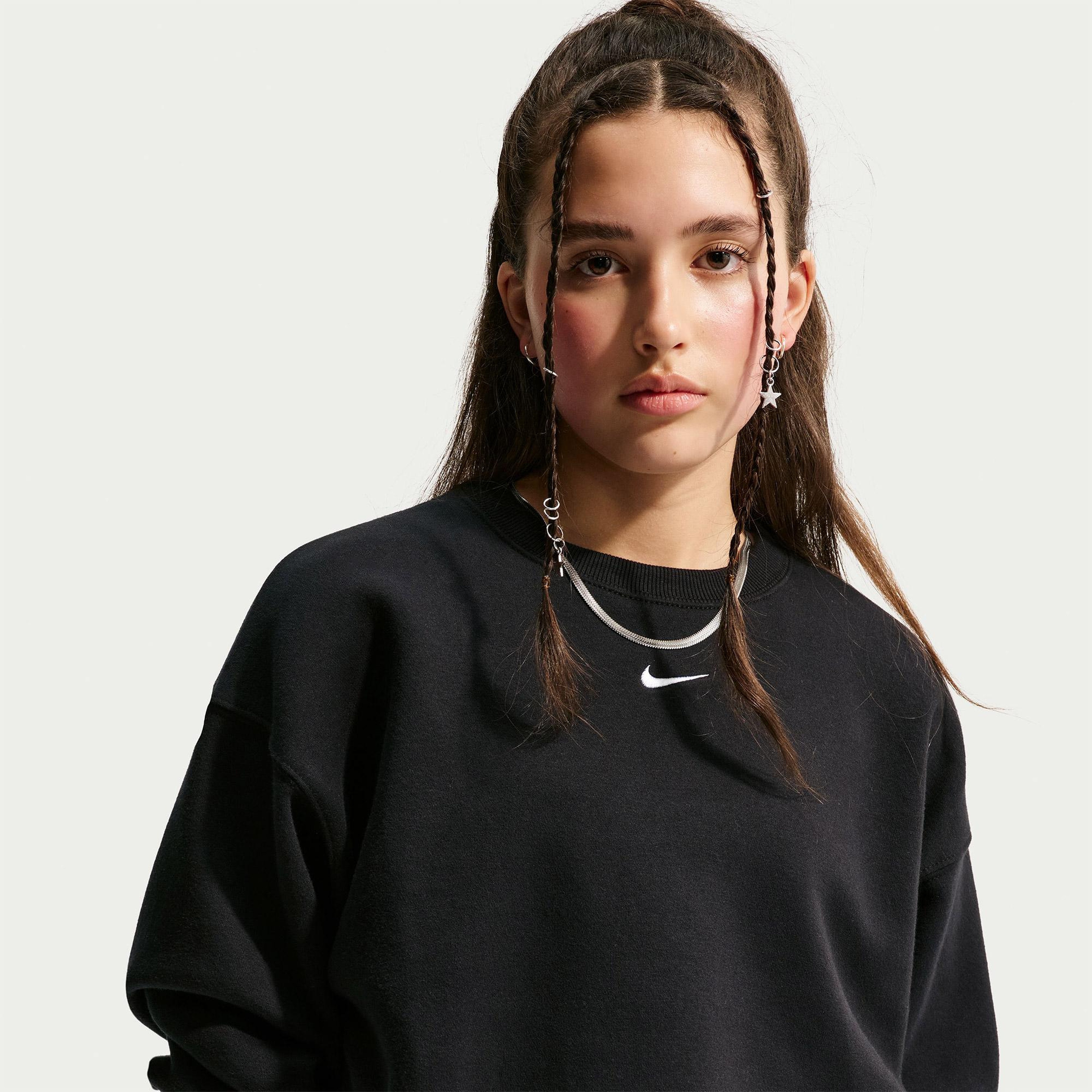 Nike Sportswear Studio Fleece Genç Çocuk Siyah Sweatshirt