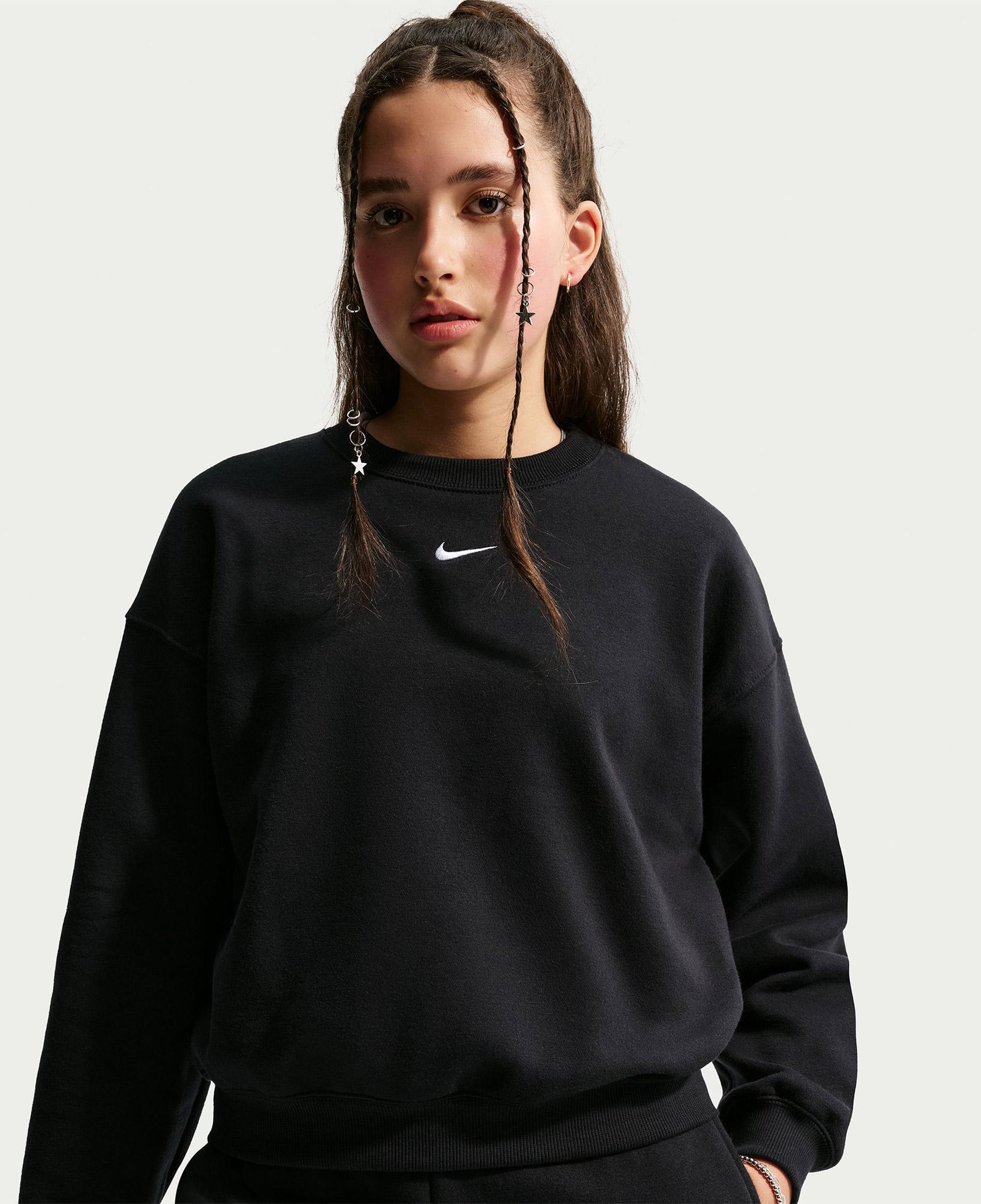 Nike Sportswear Studio Fleece Genç Çocuk Siyah Sweatshirt