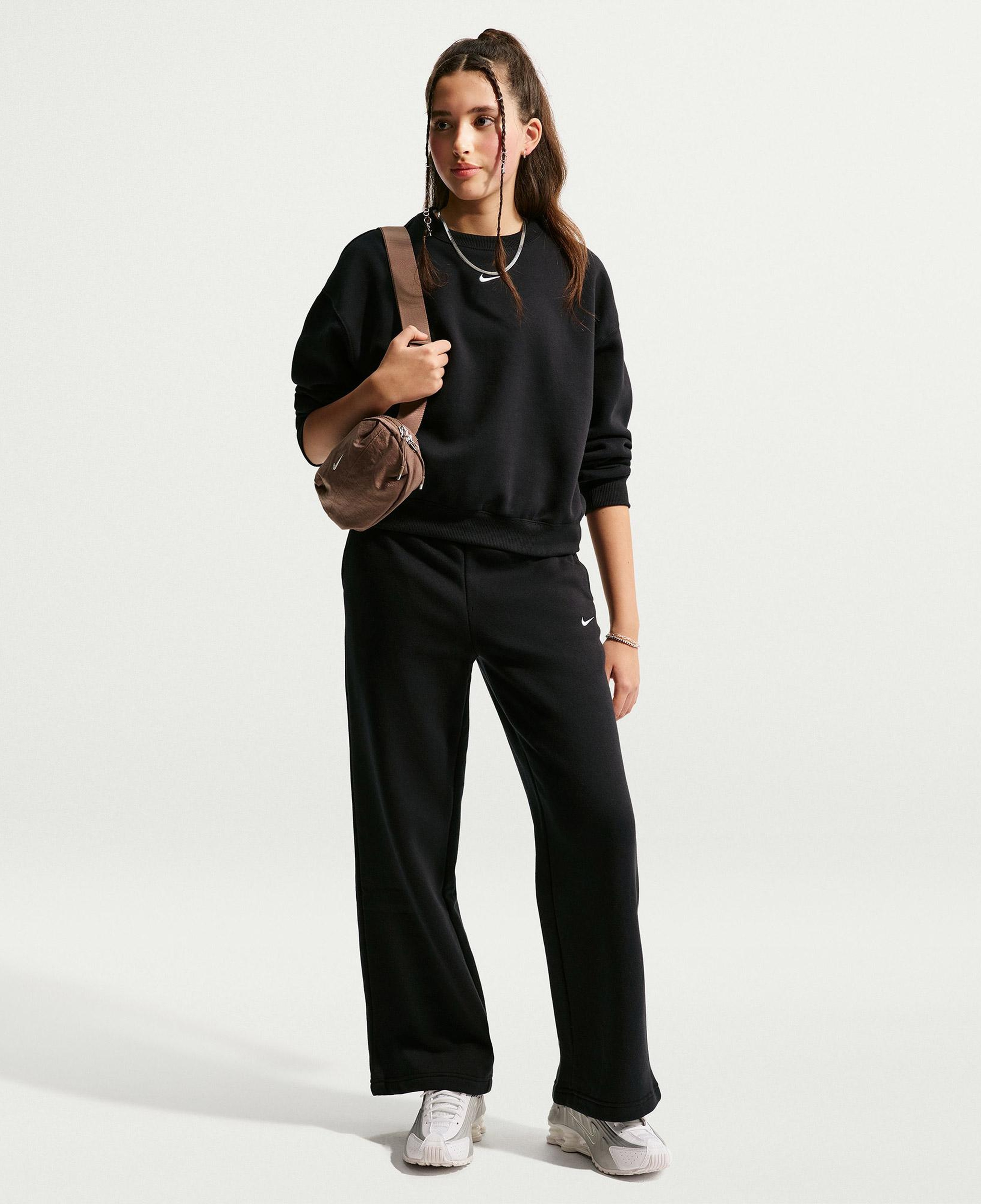 Nike Sportswear Studio Fleece Genç Çocuk Siyah Sweatshirt