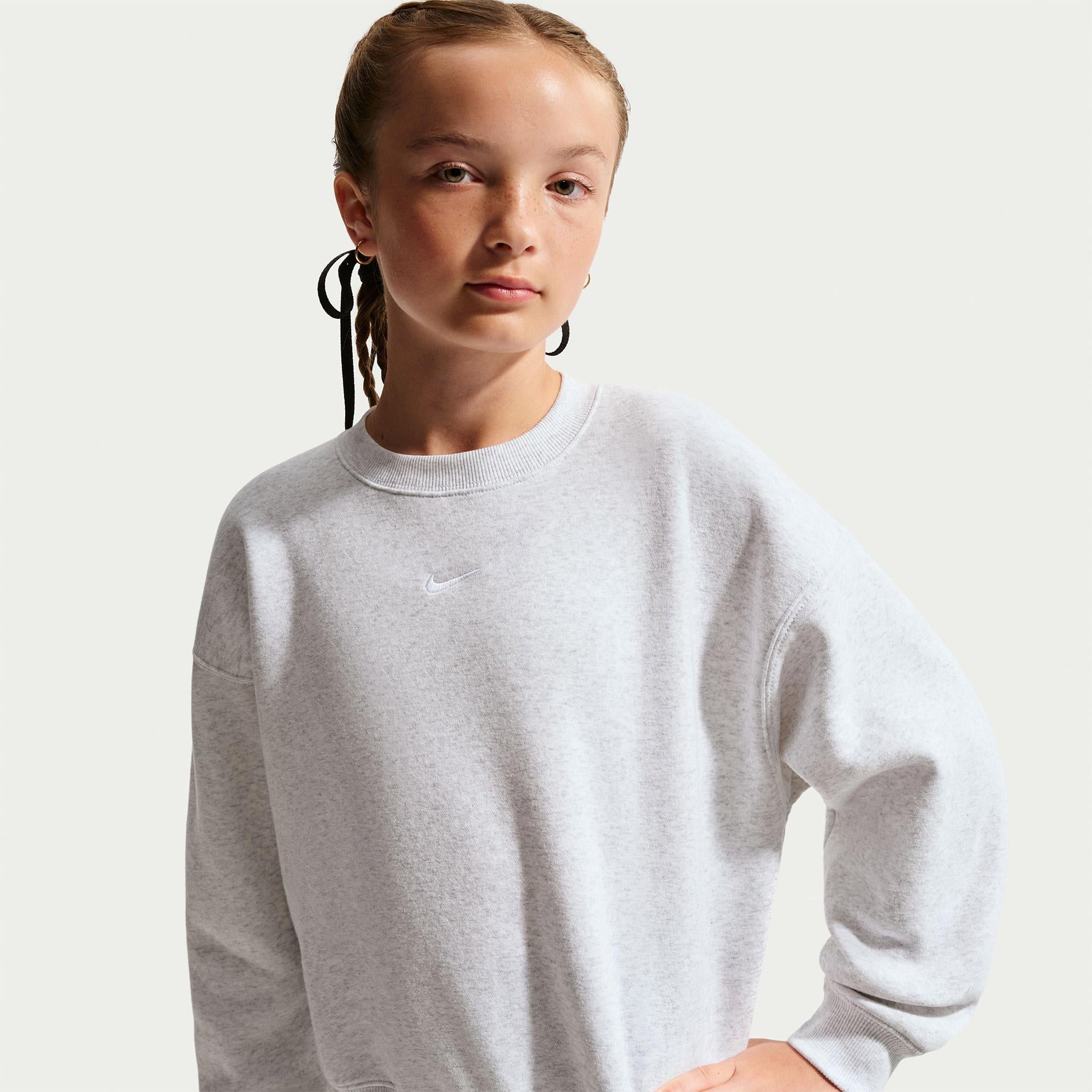 Nike Sportswear Studio Fleece Genç Çocuk Gri Sweatshirt