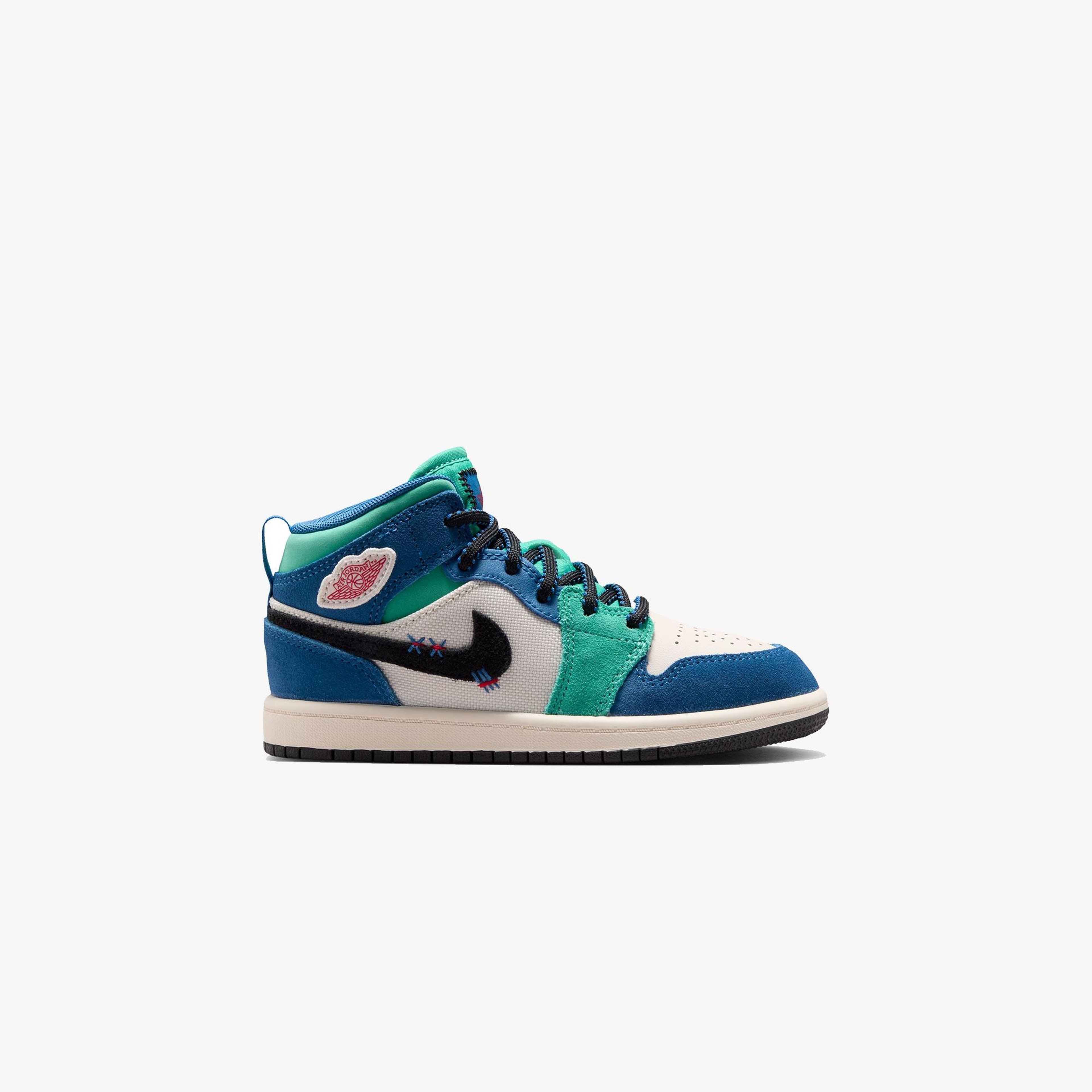 Jordan 1 Mid SE Çocuk Mavi Spor Ayakkabı