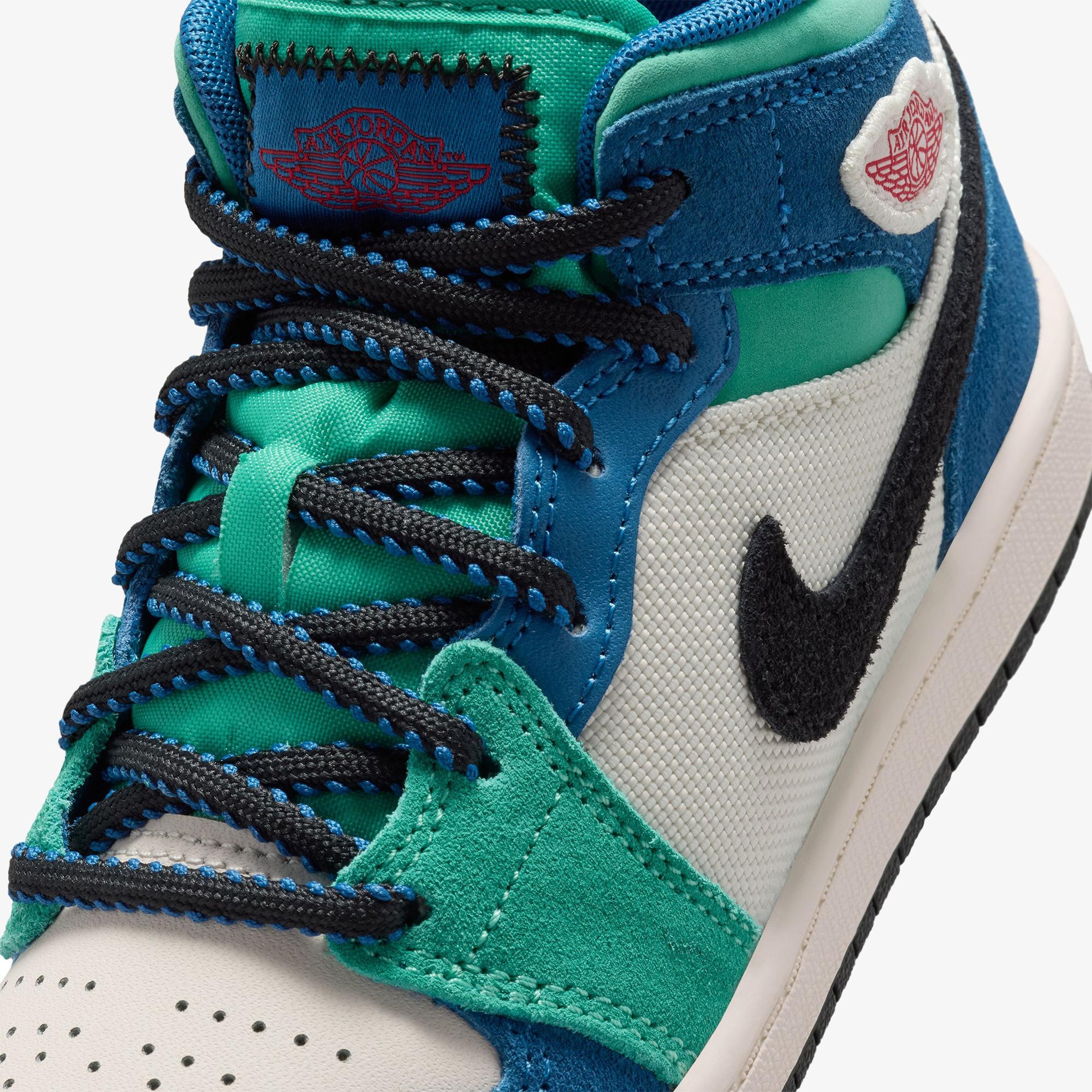Jordan 1 Mid SE Çocuk Mavi Spor Ayakkabı