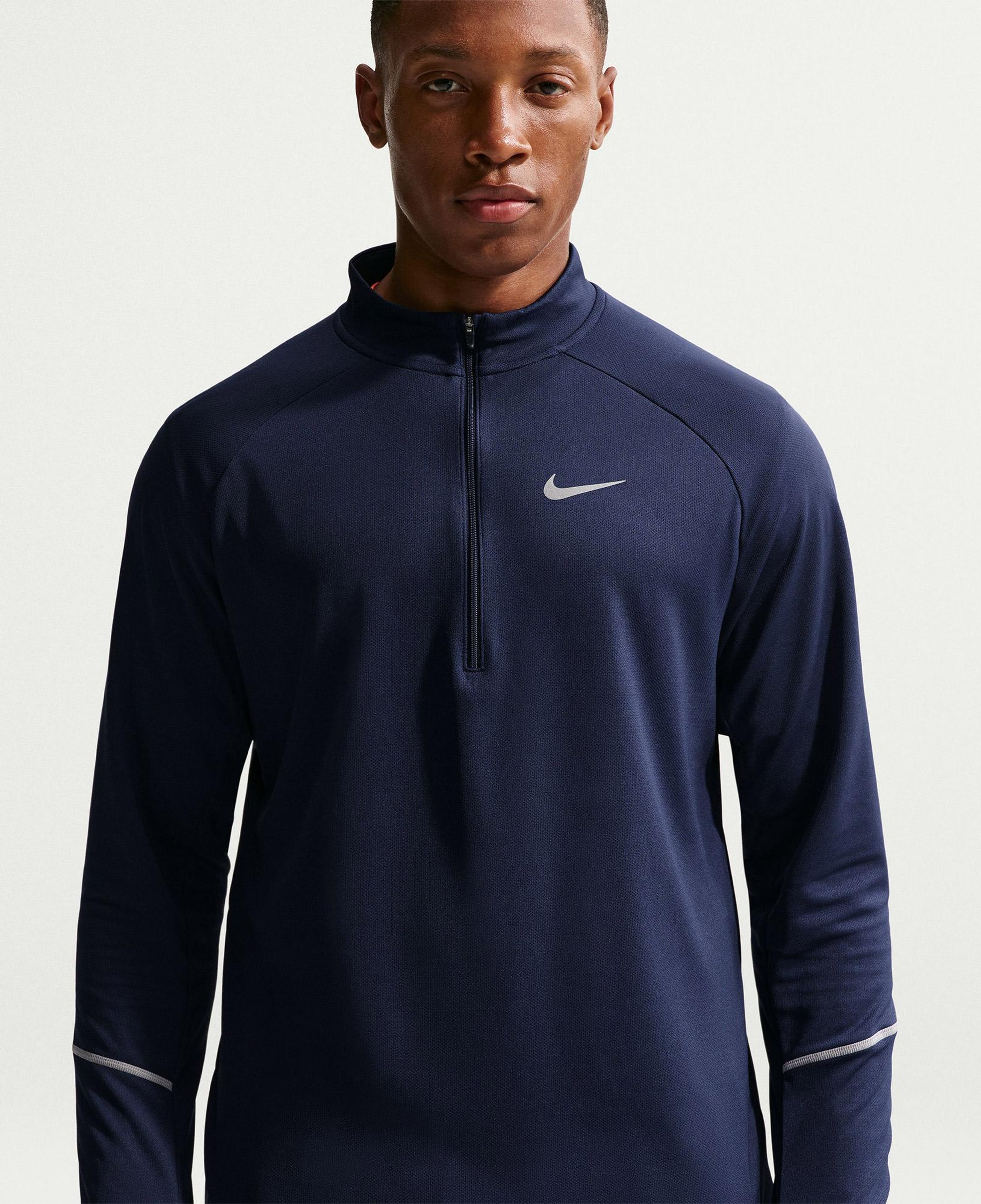 Nike Dri-Fit UV Miler Erkek Lacivert Uzun Kollu T-Shirt