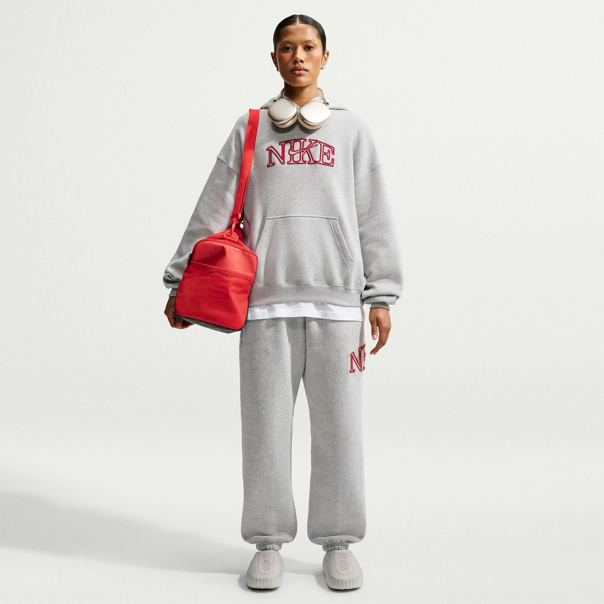 Nike Studio Fleece Kadın Gri Hoodie