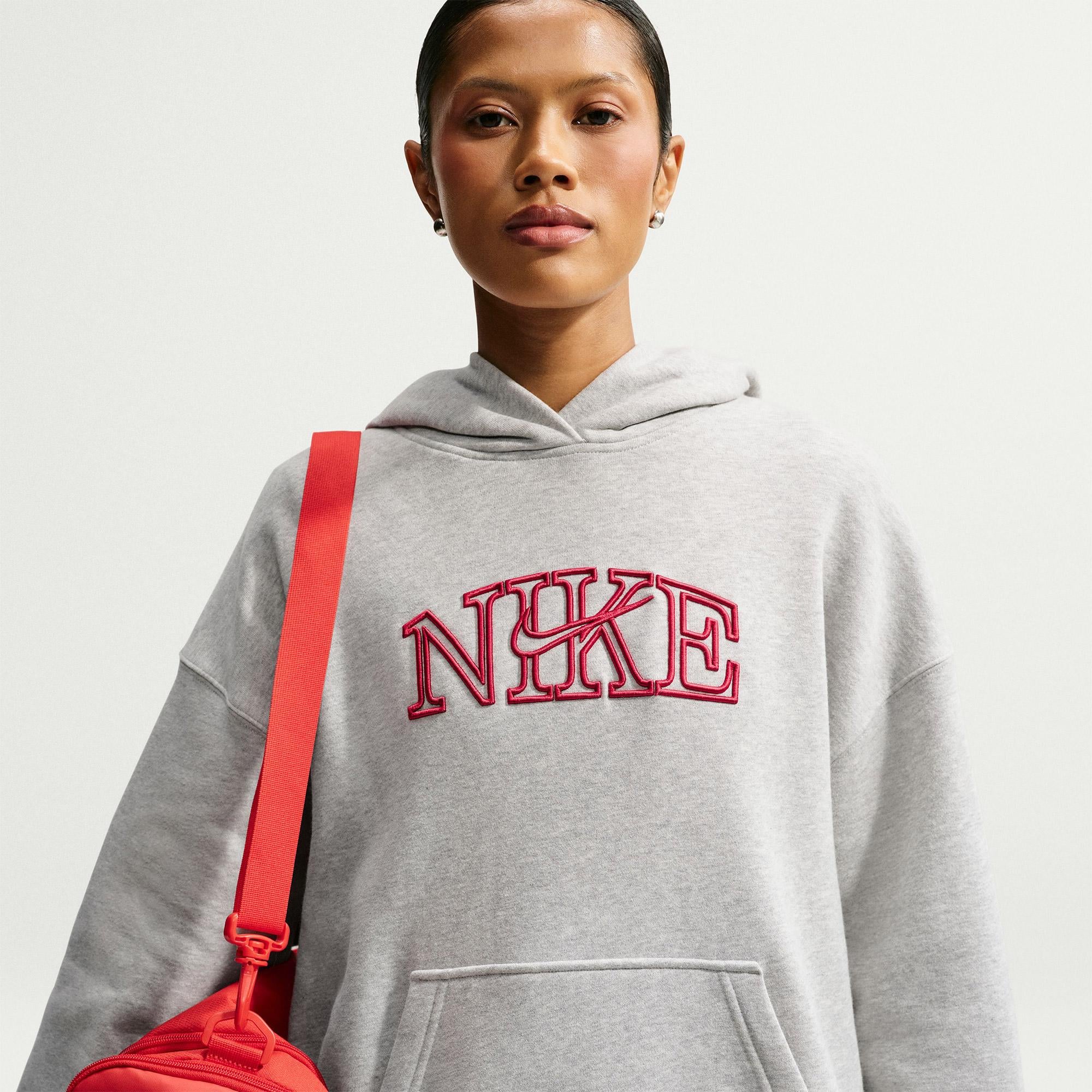 Nike Studio Fleece Kadın Gri Hoodie