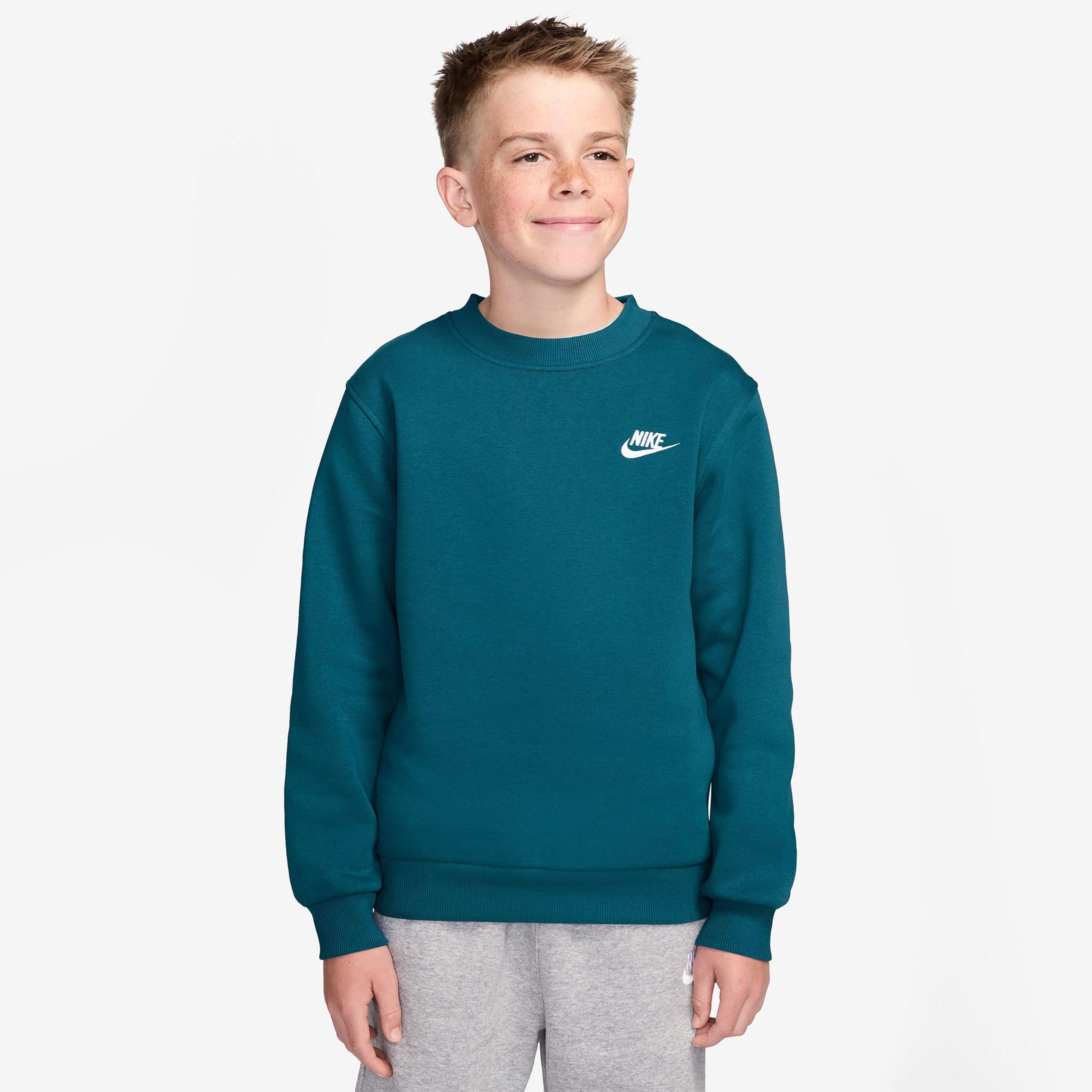 Nike Sportswear Club Fleece Crew Genç Çocuk Yeşil Sweatshirt