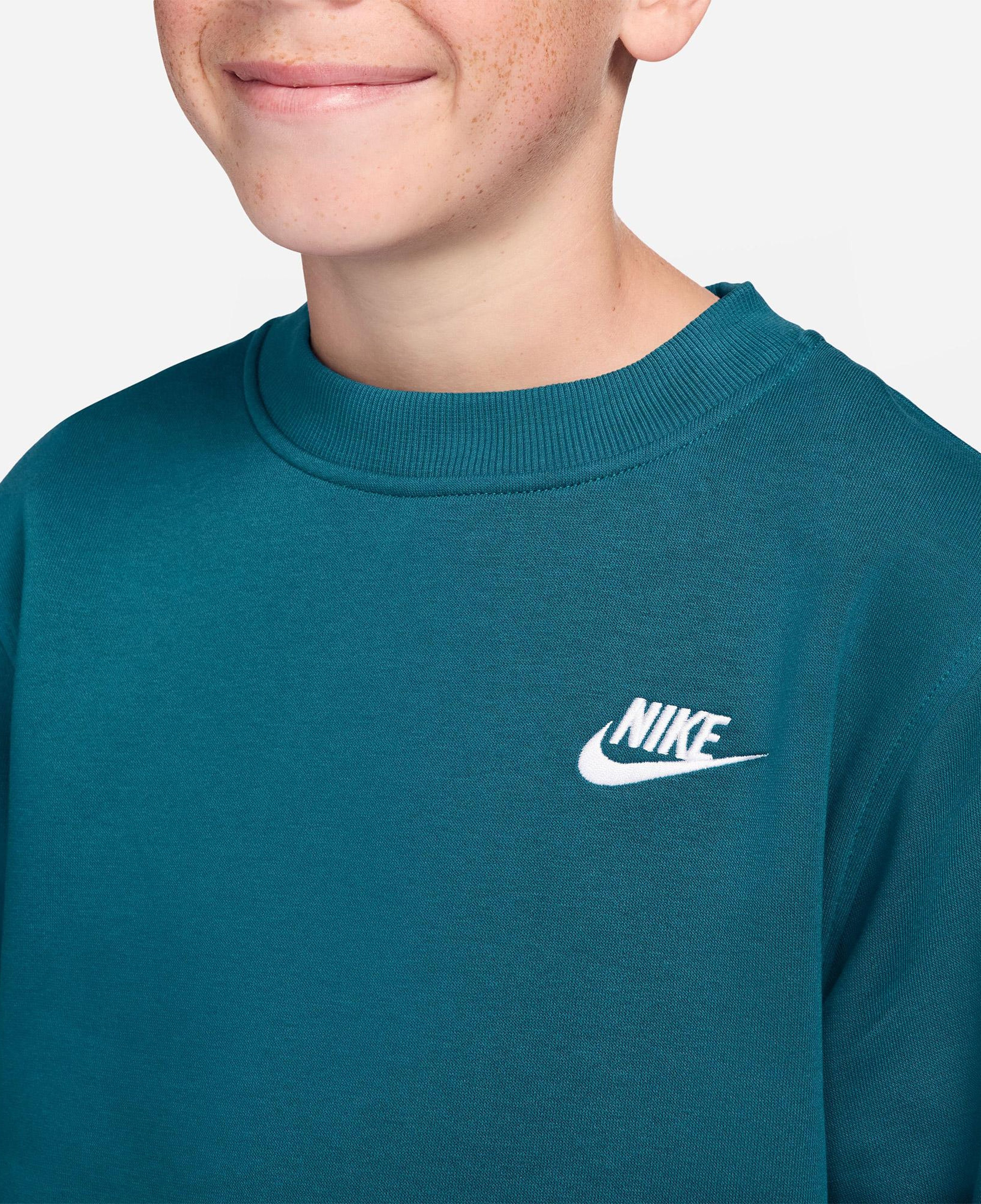 Nike Sportswear Club Fleece Crew Genç Çocuk Yeşil Sweatshirt