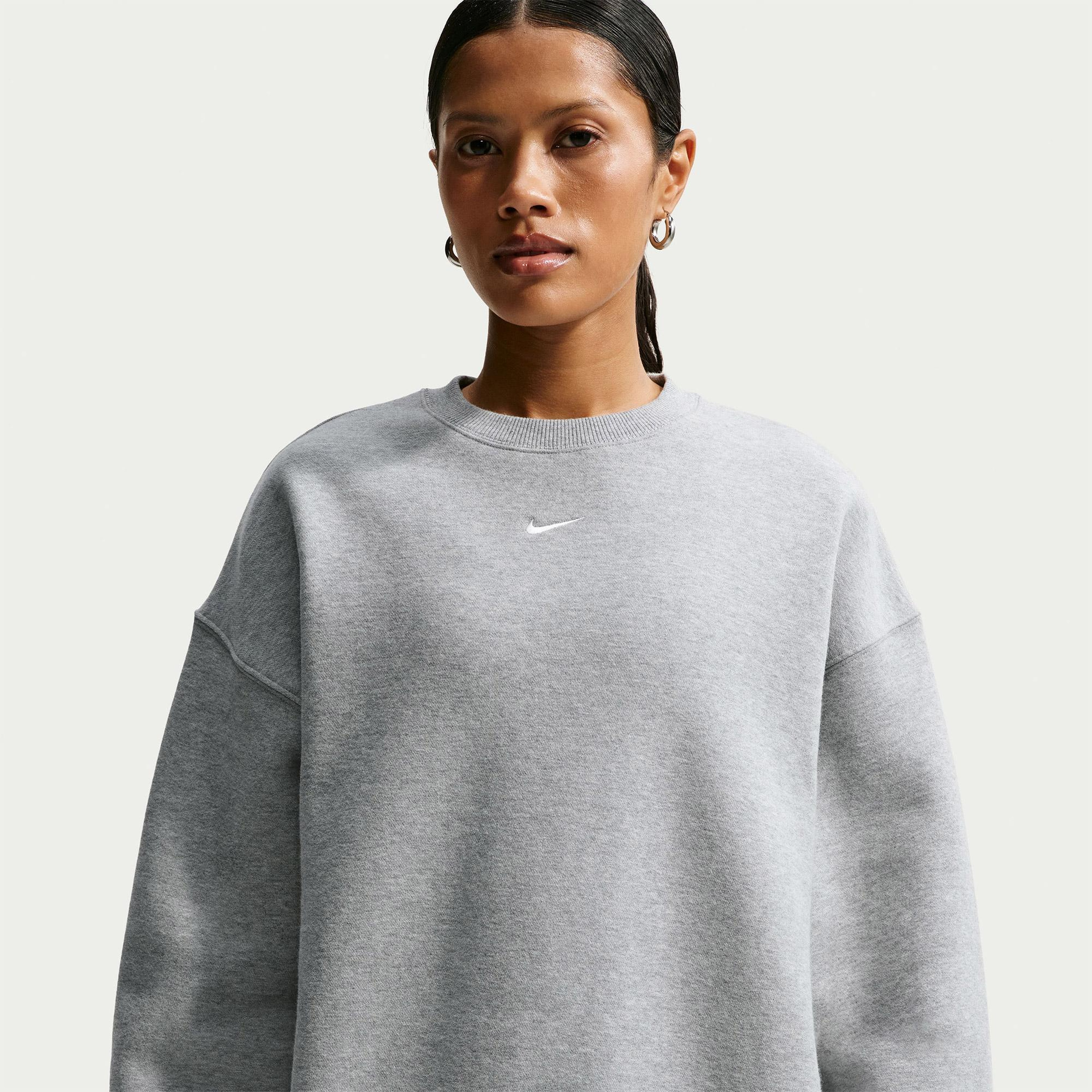 Nike Studio Fleece Kadın Gri Sweatshirt