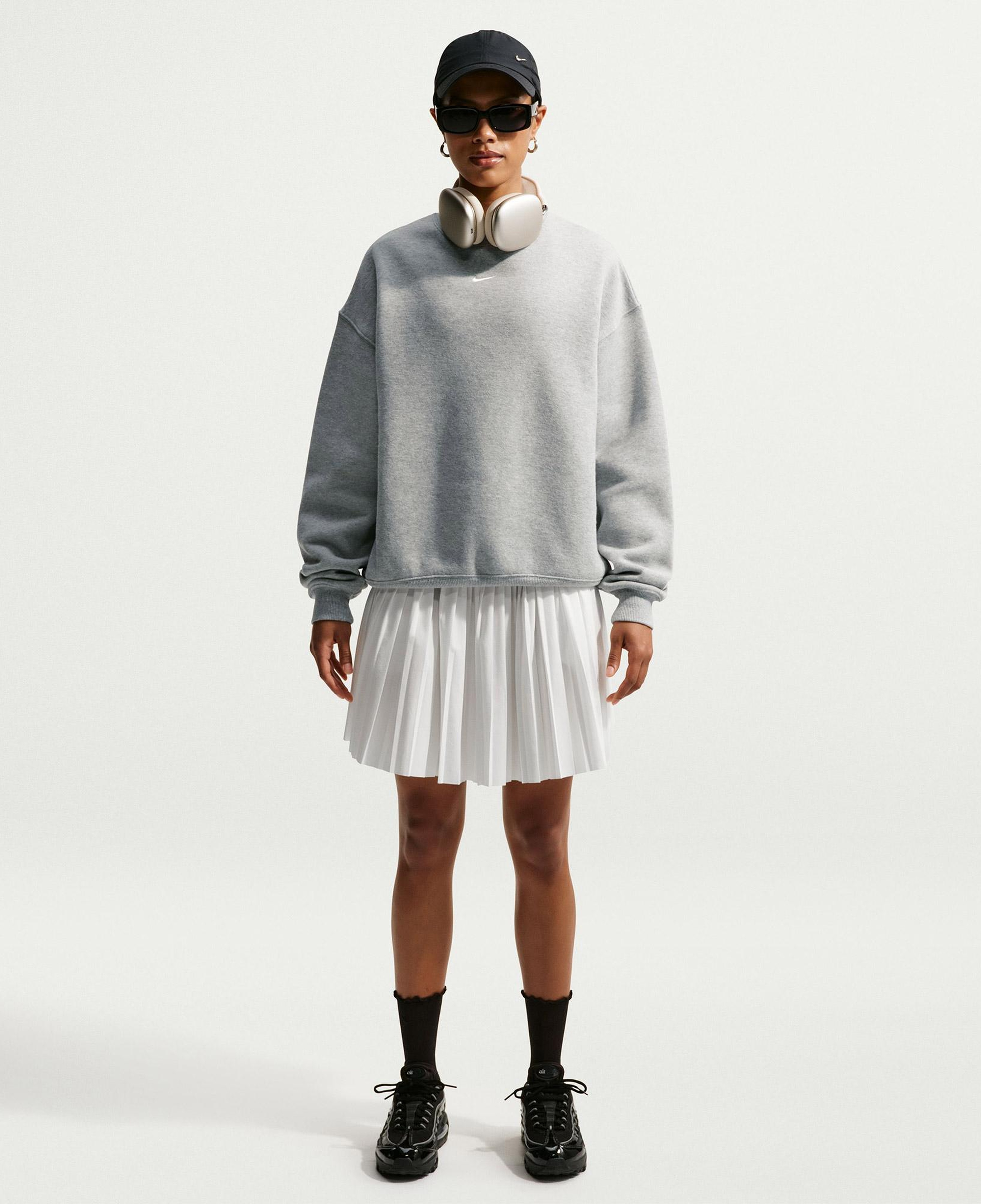 Nike Studio Fleece Kadın Gri Sweatshirt