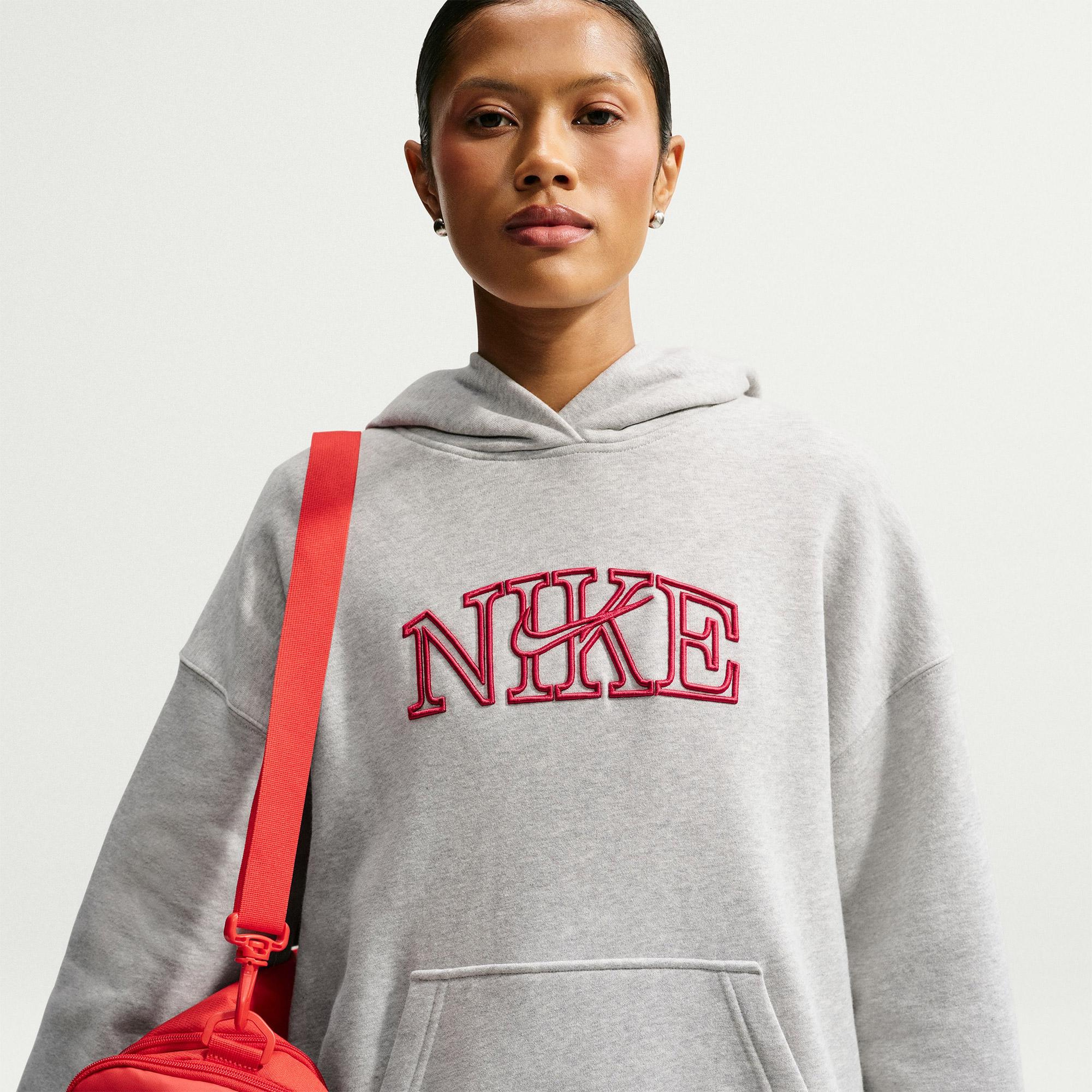 Nike Studio Fleece Kadın Gri Hoodie