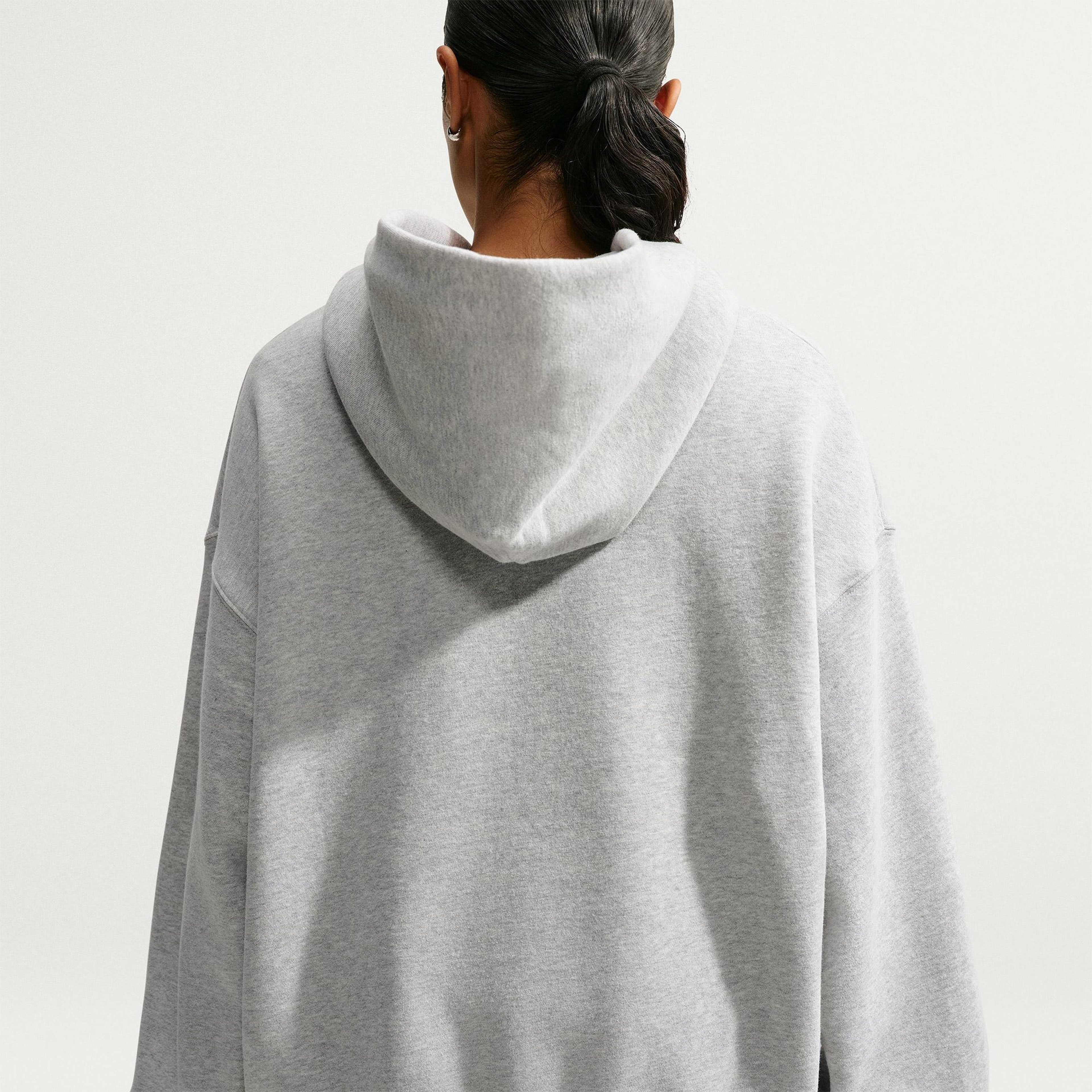 Nike Studio Fleece Kadın Gri Hoodie