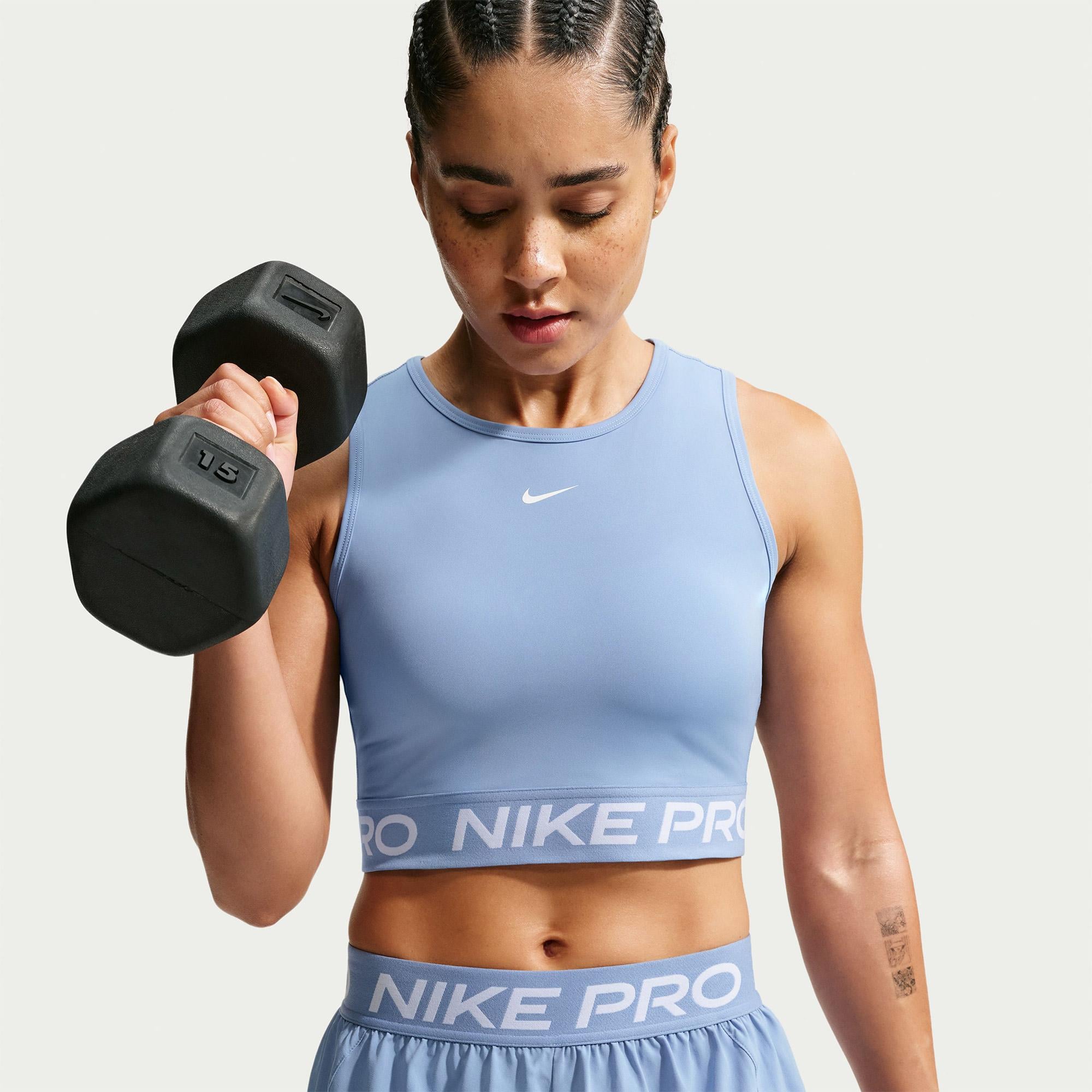 Nike Pro Dri-Fit 365 Kadın Mavi Crop