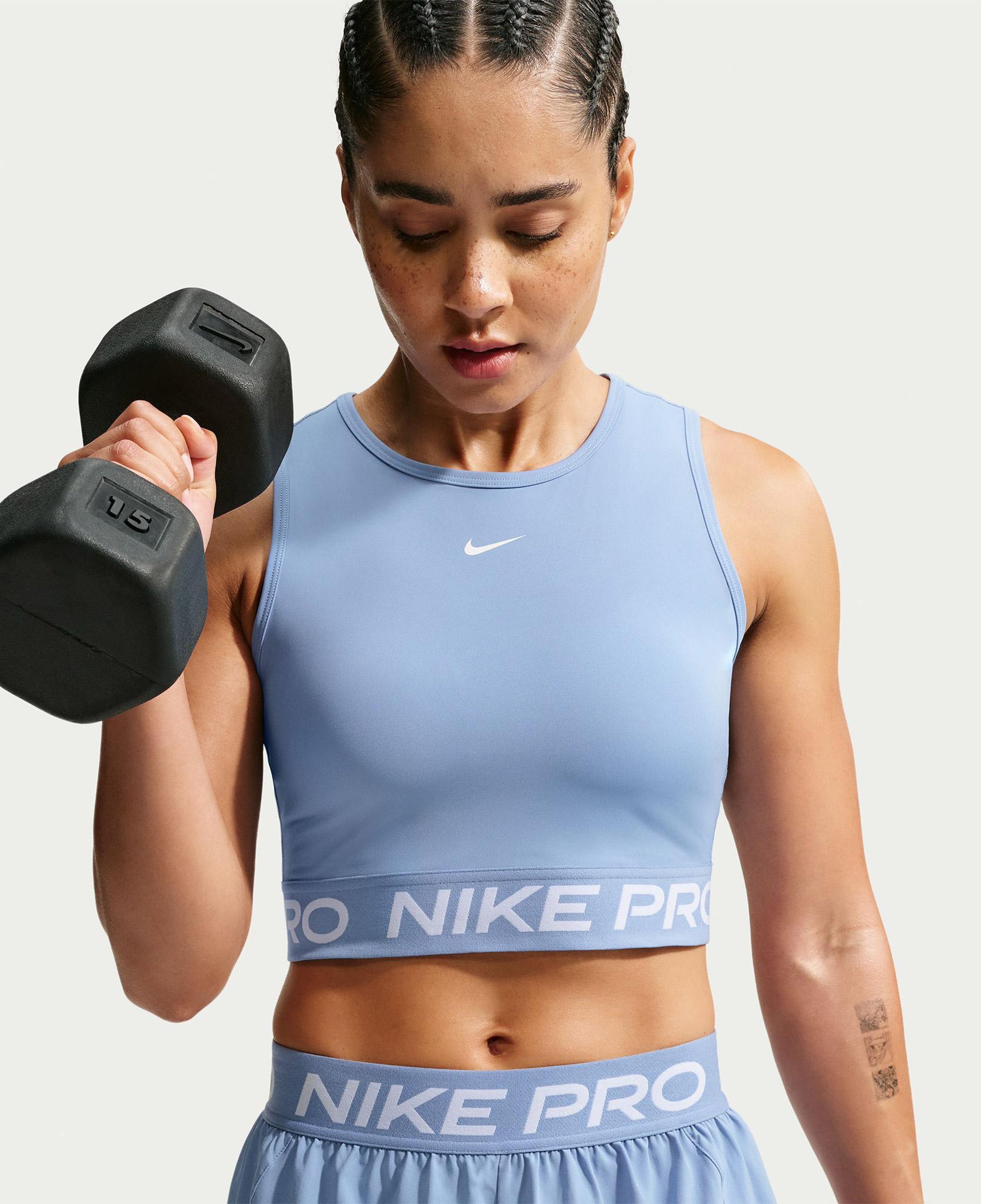 Nike Pro Dri-Fit 365 Kadın Mavi Crop