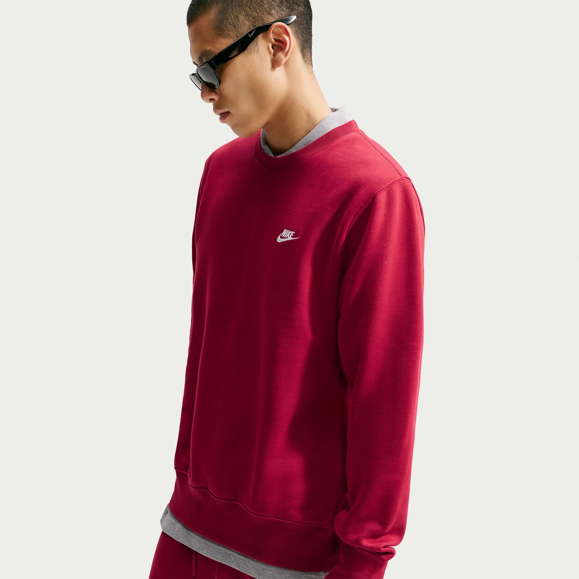 Nike Club Crew Erkek Kırmızı Sweatshirt