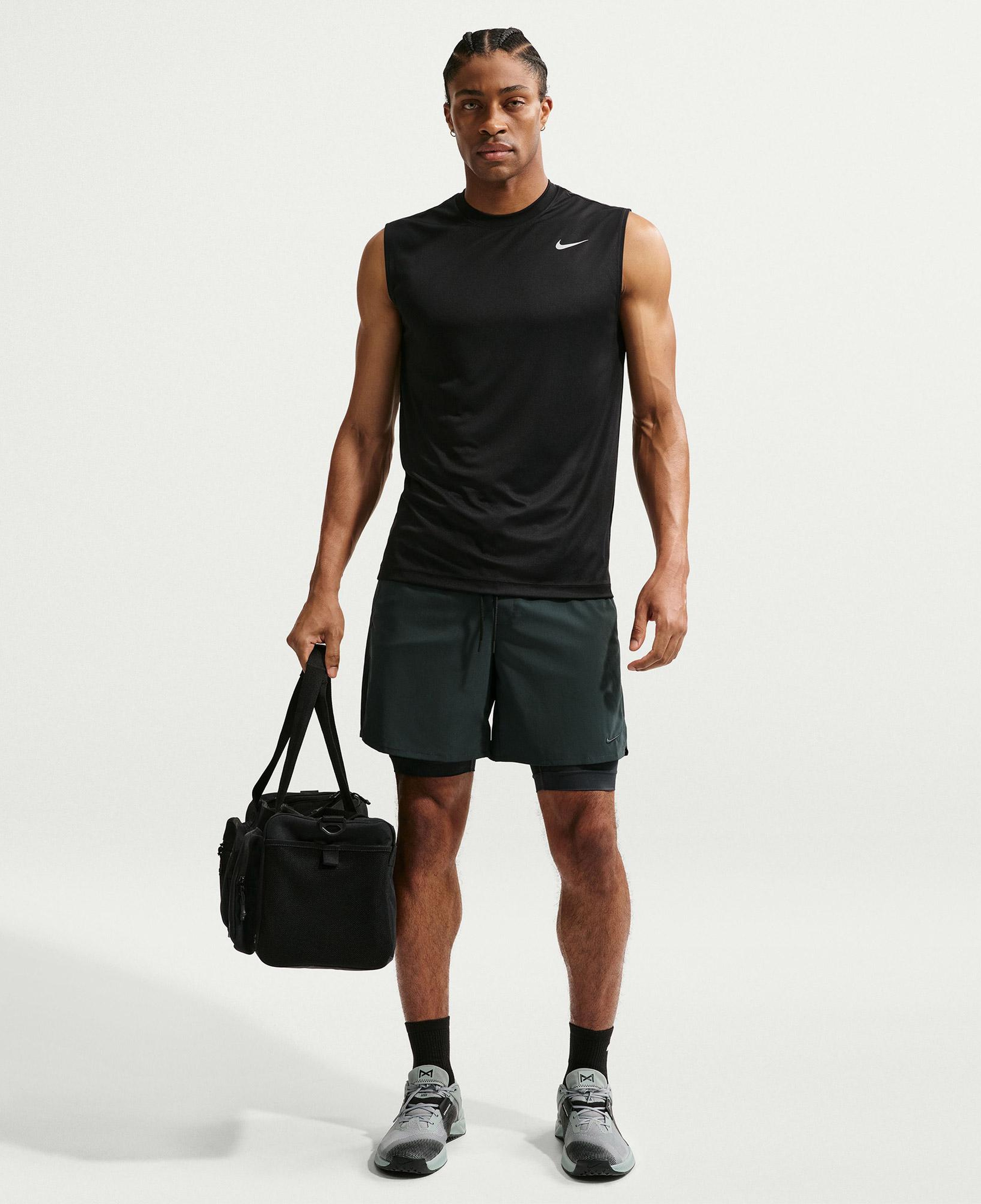 Nike Dri-Fit Sleeveless Flex Erkek Siyah Kolsuz T-Shirt