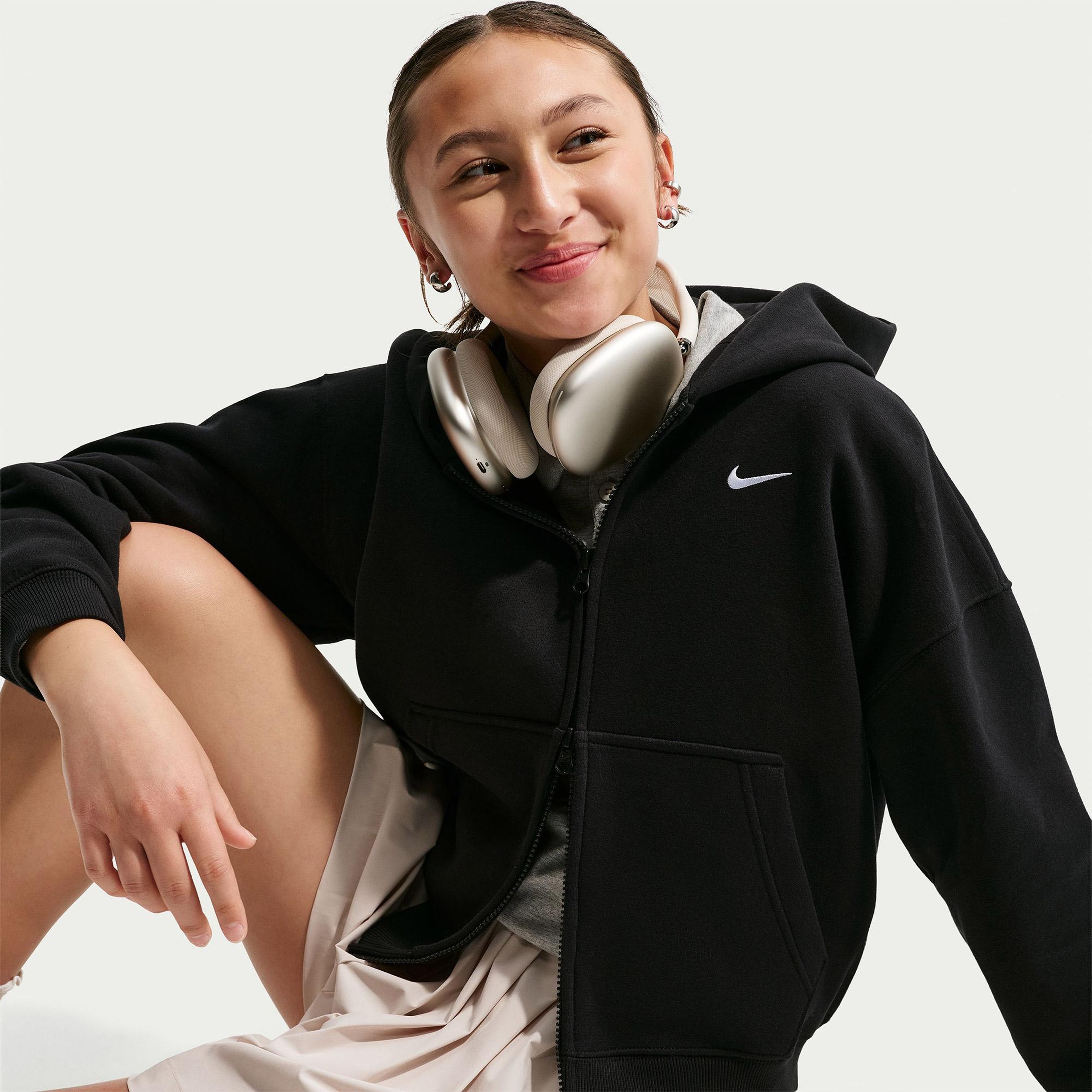 Nike Sportswear Studio Fleece Genç Çocuk Siyah Eşofman Üstü