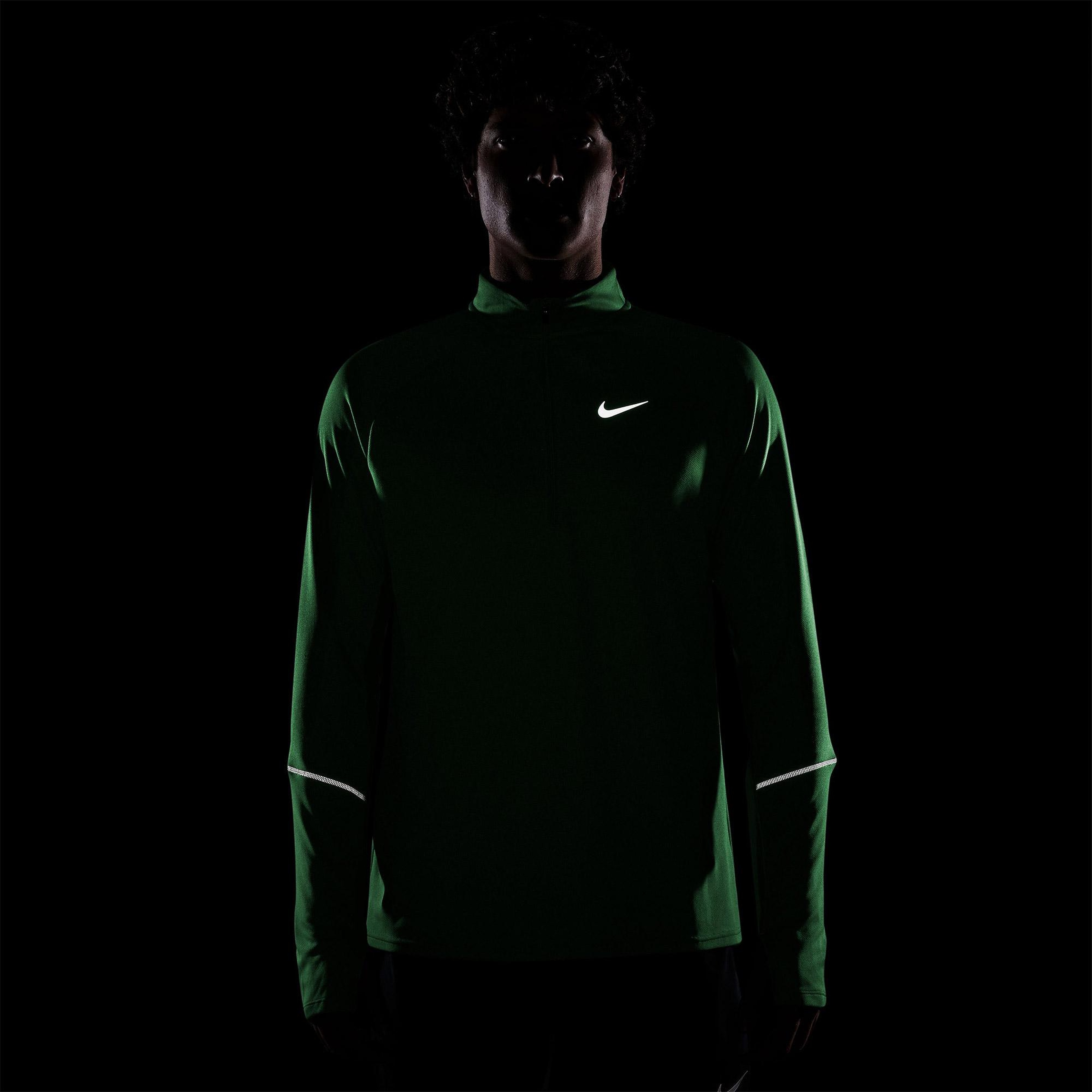Nike Dri-Fit UV Miler Erkek Yeşil Uzun Kollu T-Shirt