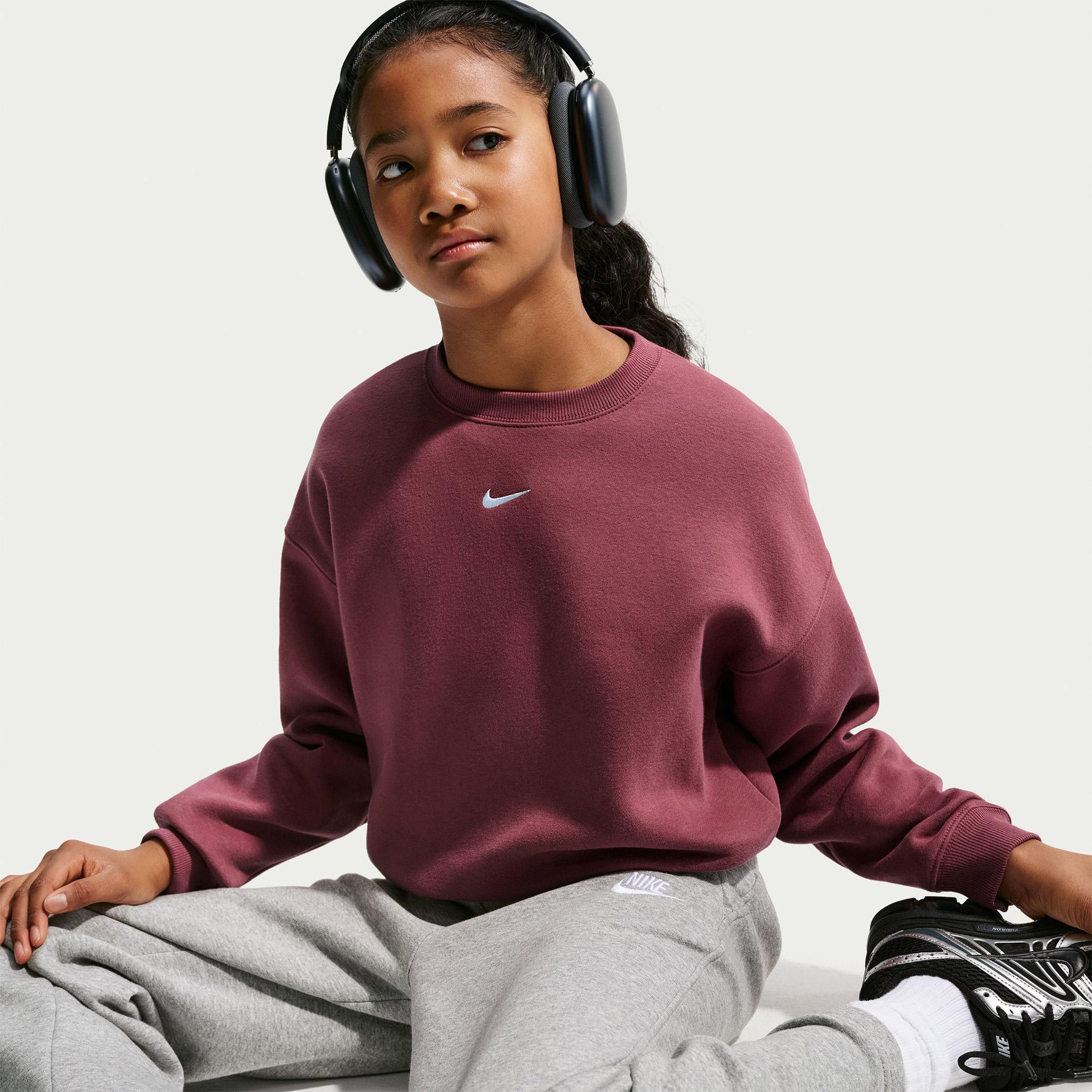 Nike Sportswear Studio Fleece Genç Çocuk Pembe Sweatshirt