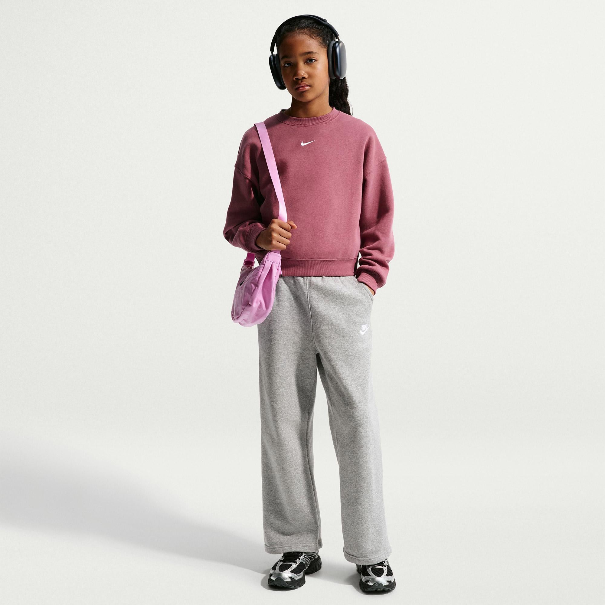 Nike Sportswear Studio Fleece Genç Çocuk Pembe Sweatshirt