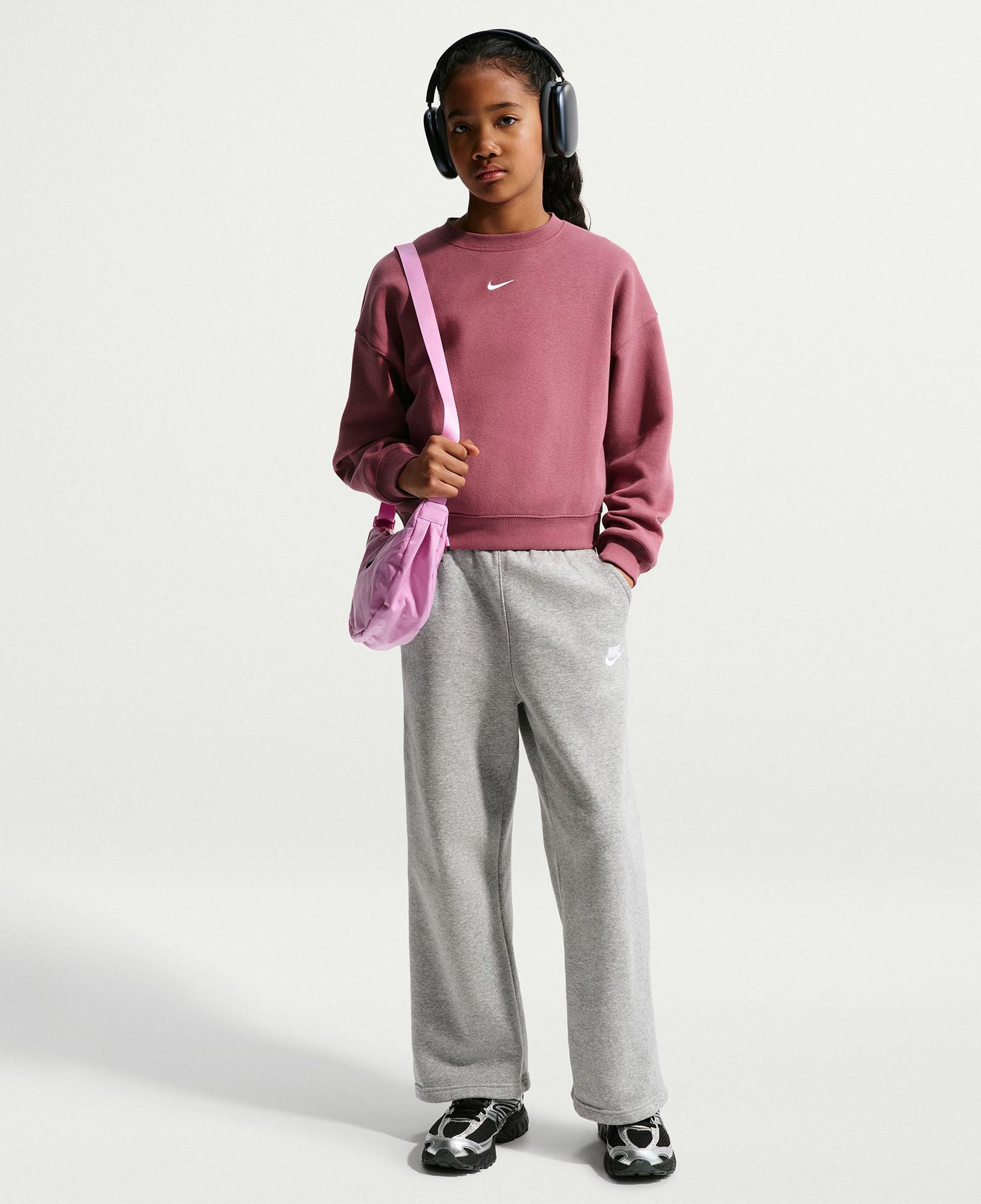 Nike Sportswear Studio Fleece Genç Çocuk Pembe Sweatshirt