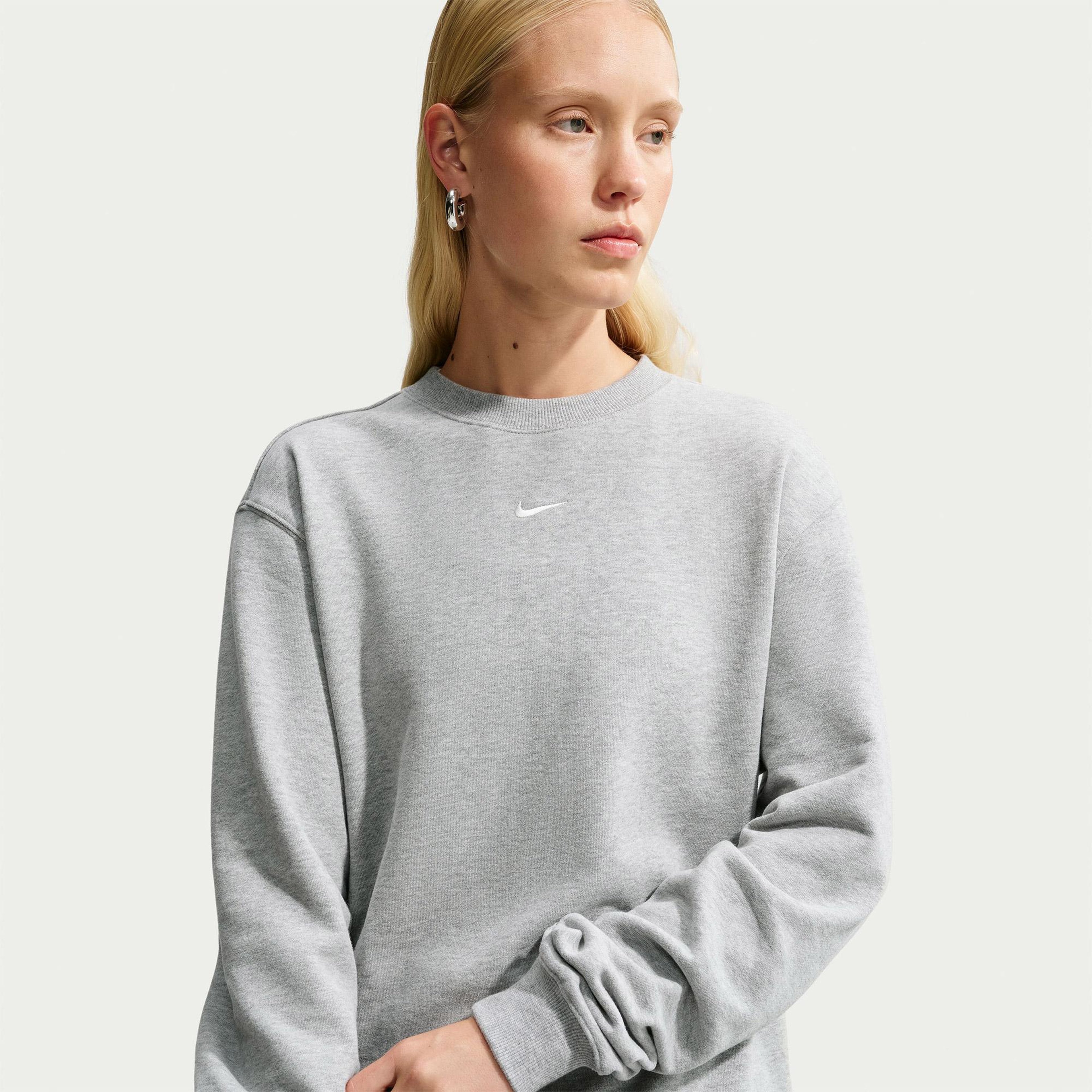 Nike Studio Fleece Lightweight Kadın Gri Sweatshirt