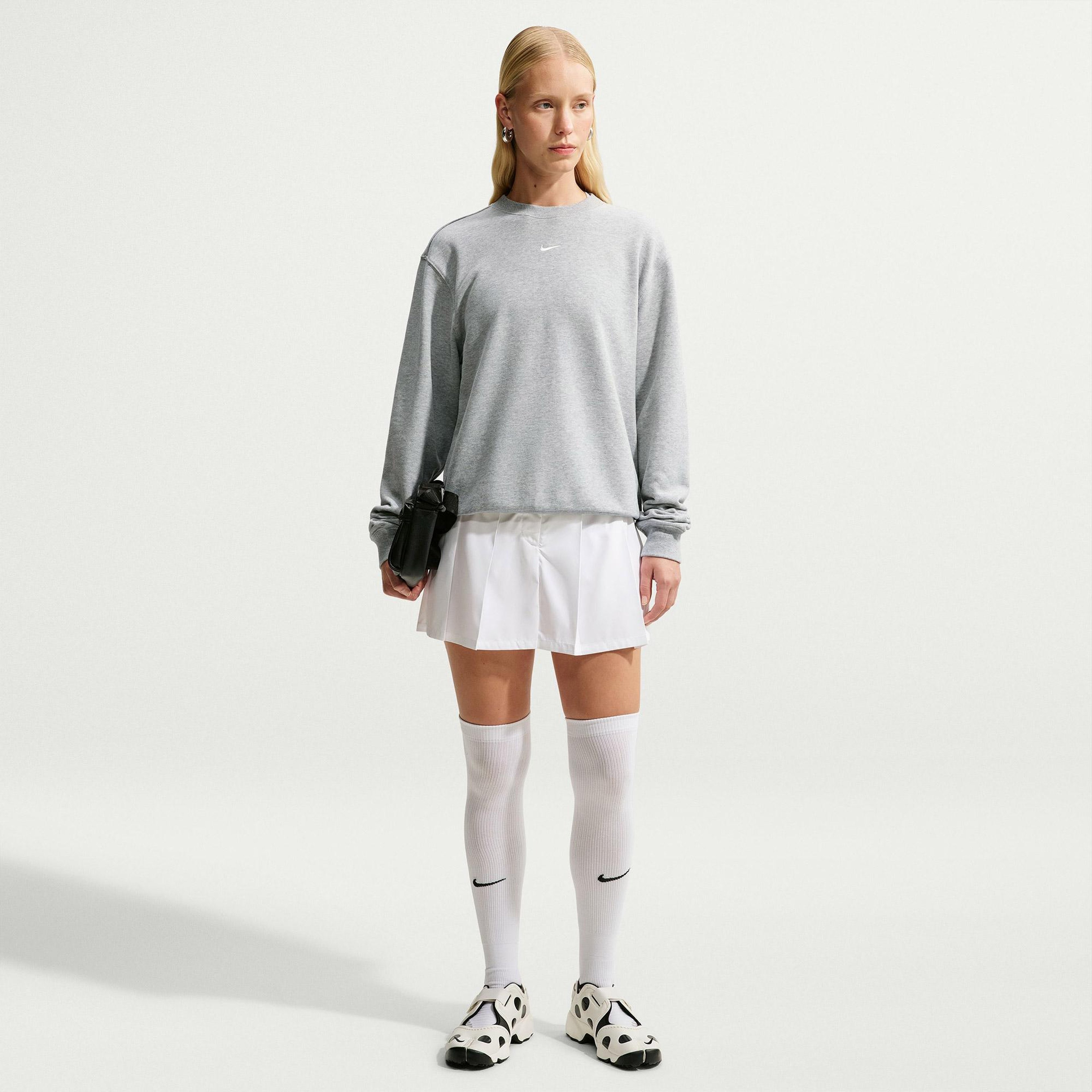 Nike Studio Fleece Lightweight Kadın Gri Sweatshirt