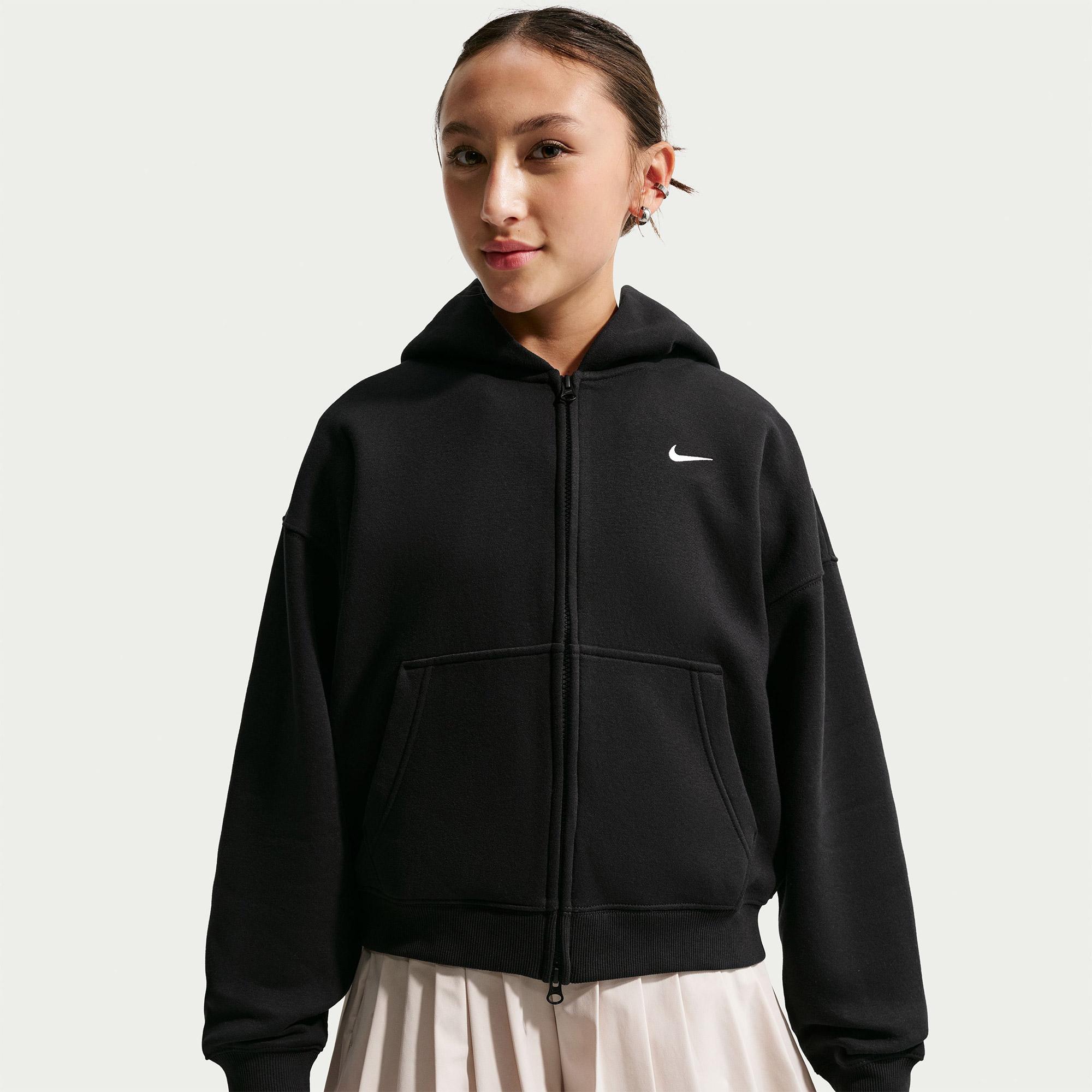 Nike Sportswear Studio Fleece Genç Çocuk Siyah Eşofman Üstü