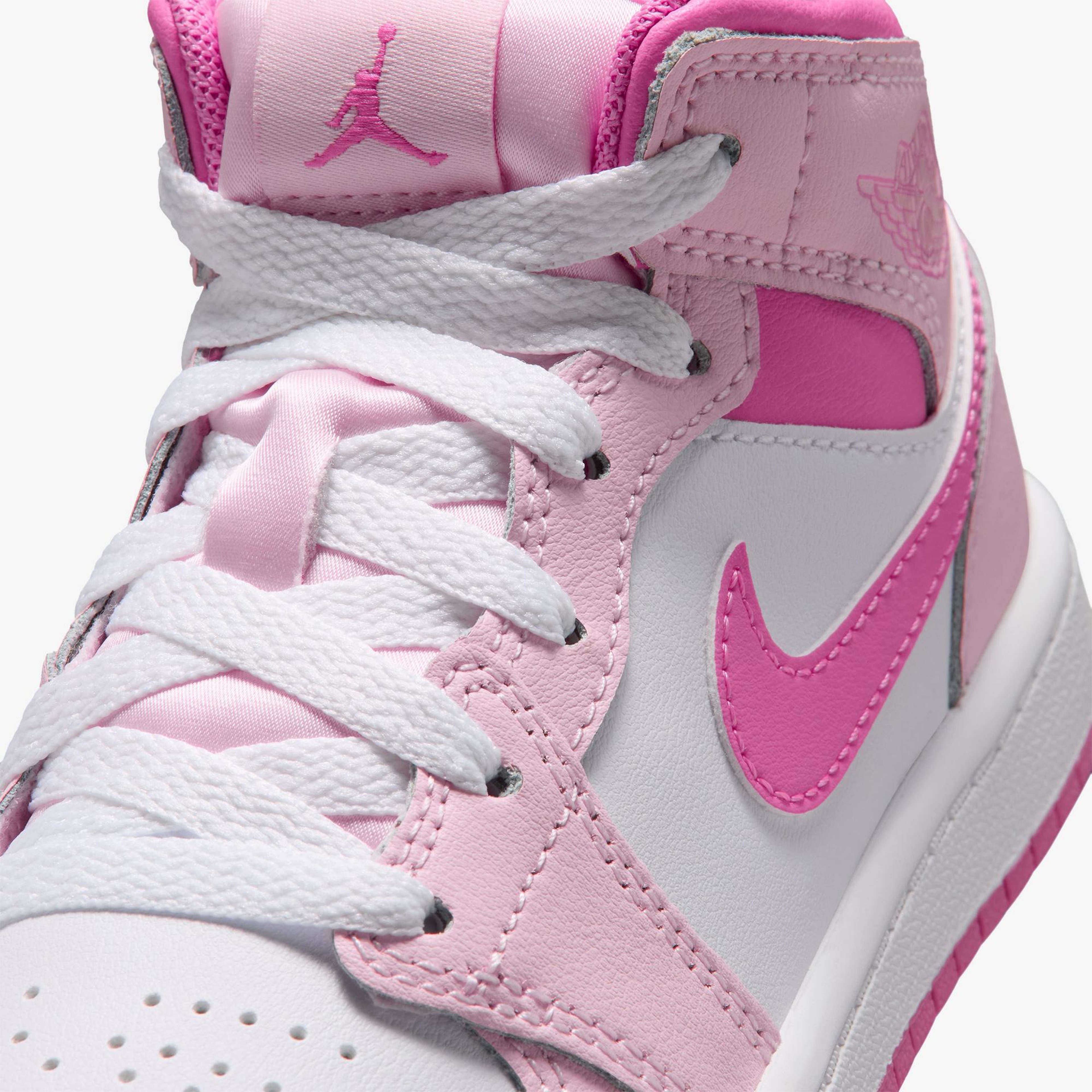 Jordan 1 Mid Çocuk Pembe Spor Ayakkabı